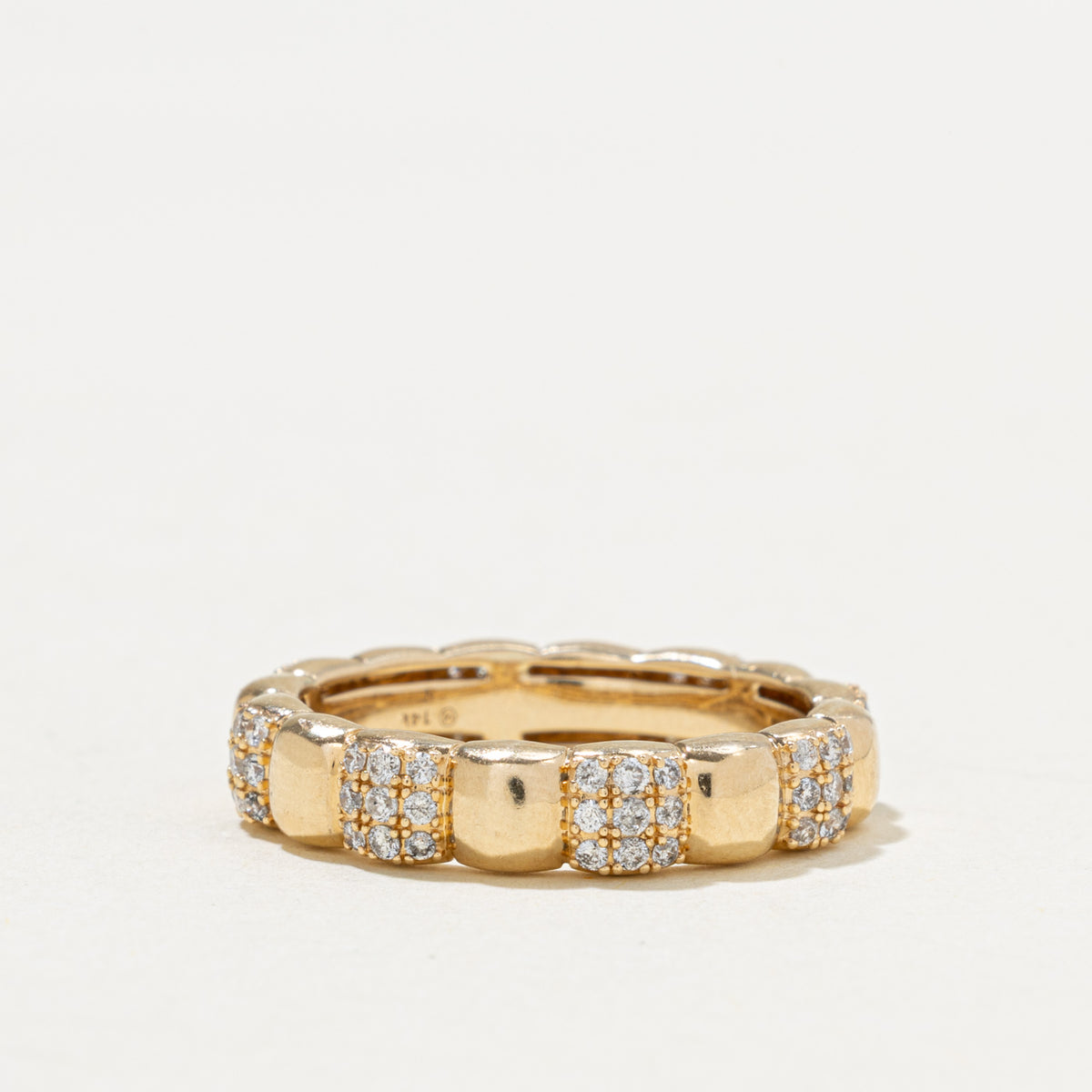'Mejuri' Pavé Diamond Soft Charlotte Ring | 0.50ctw | 4.70mm | SZ 8.25