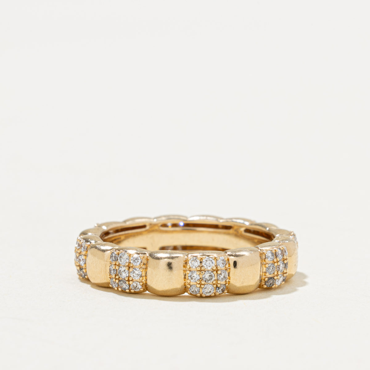 'Mejuri' Pavé Diamond Soft Charlotte Ring | 0.50ctw | 4.70mm | SZ 8.25