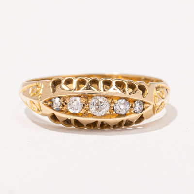 Victorian 1916 18k Gold Old European Diamond Ring  | 0.15ctw | SZ 6.5