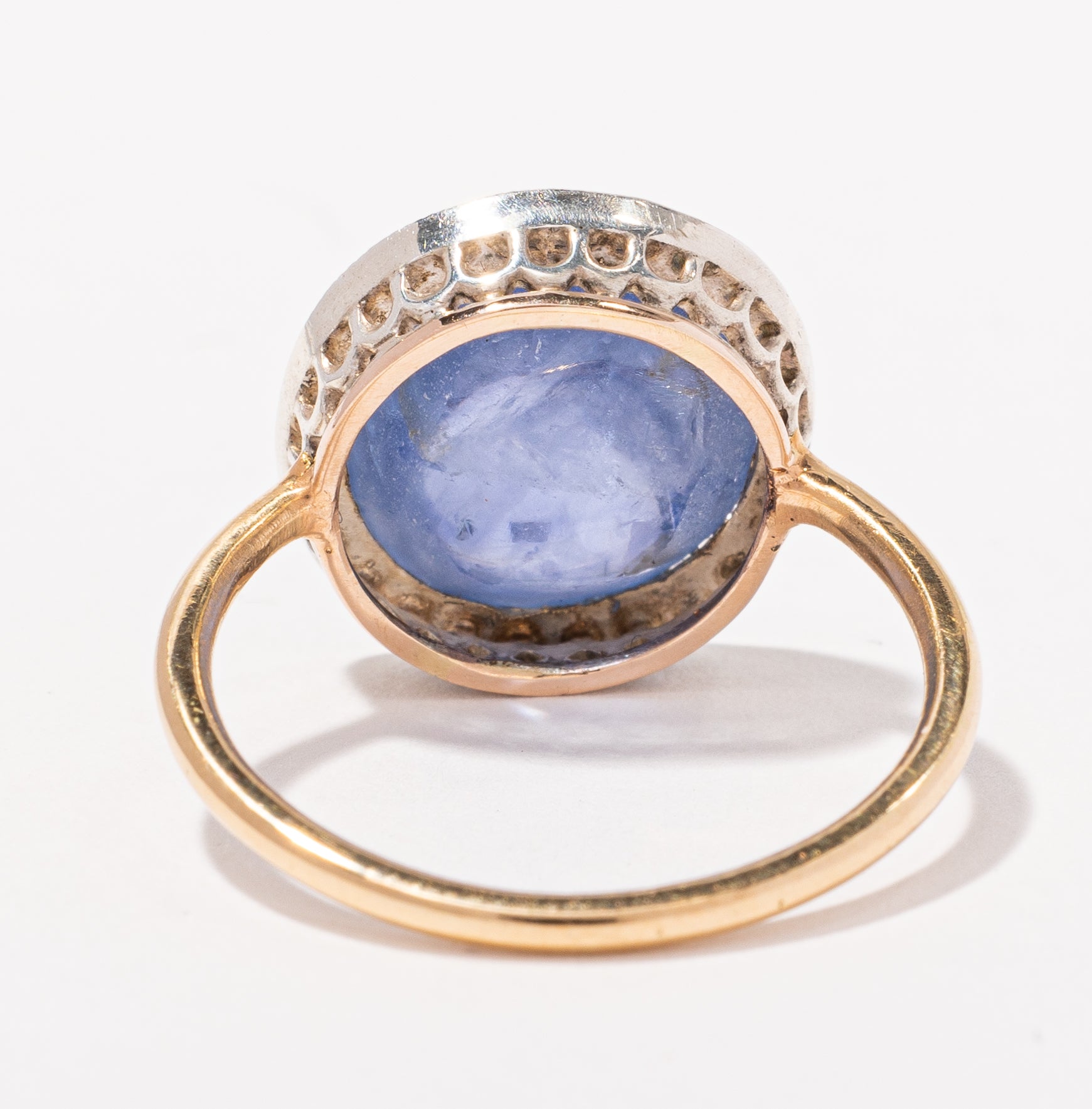 Antique Sapphire & Rose Cut Diamond Halo Ring | 6.30ct, 0.15ctw | SZ 5.75 |