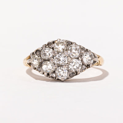 Victorian Old Mine & Rose Cut Cluster Diamond Ring | 1.84ctw | SZ 6.75 |