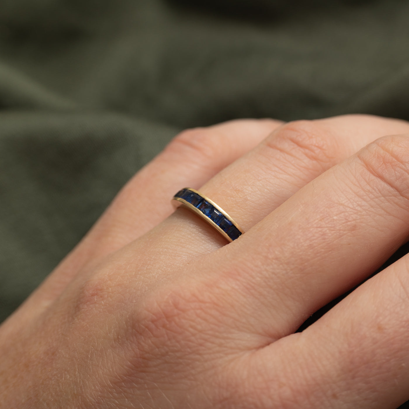Semi Eternity Sapphire Band | SZ 6.5