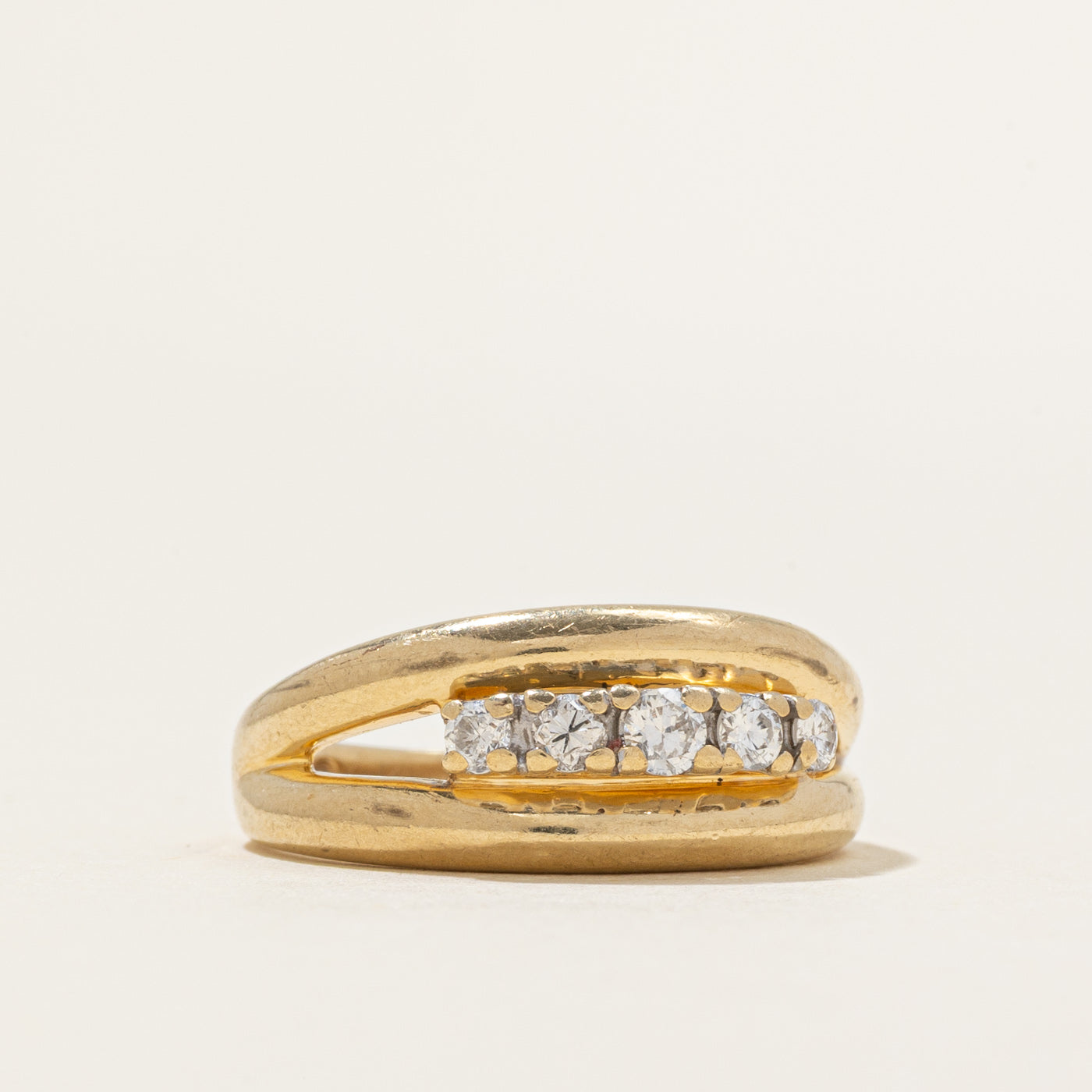 Five Stone Diamond Open Shank Ring | 0.25ctw | SZ 6.5