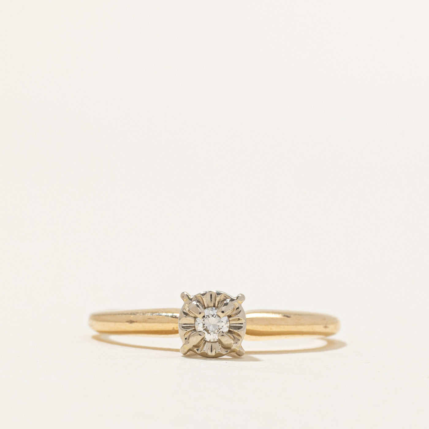 Vintage 1940s Retro Platinum Solitaire Diamond Engagement Ring | 0.36c