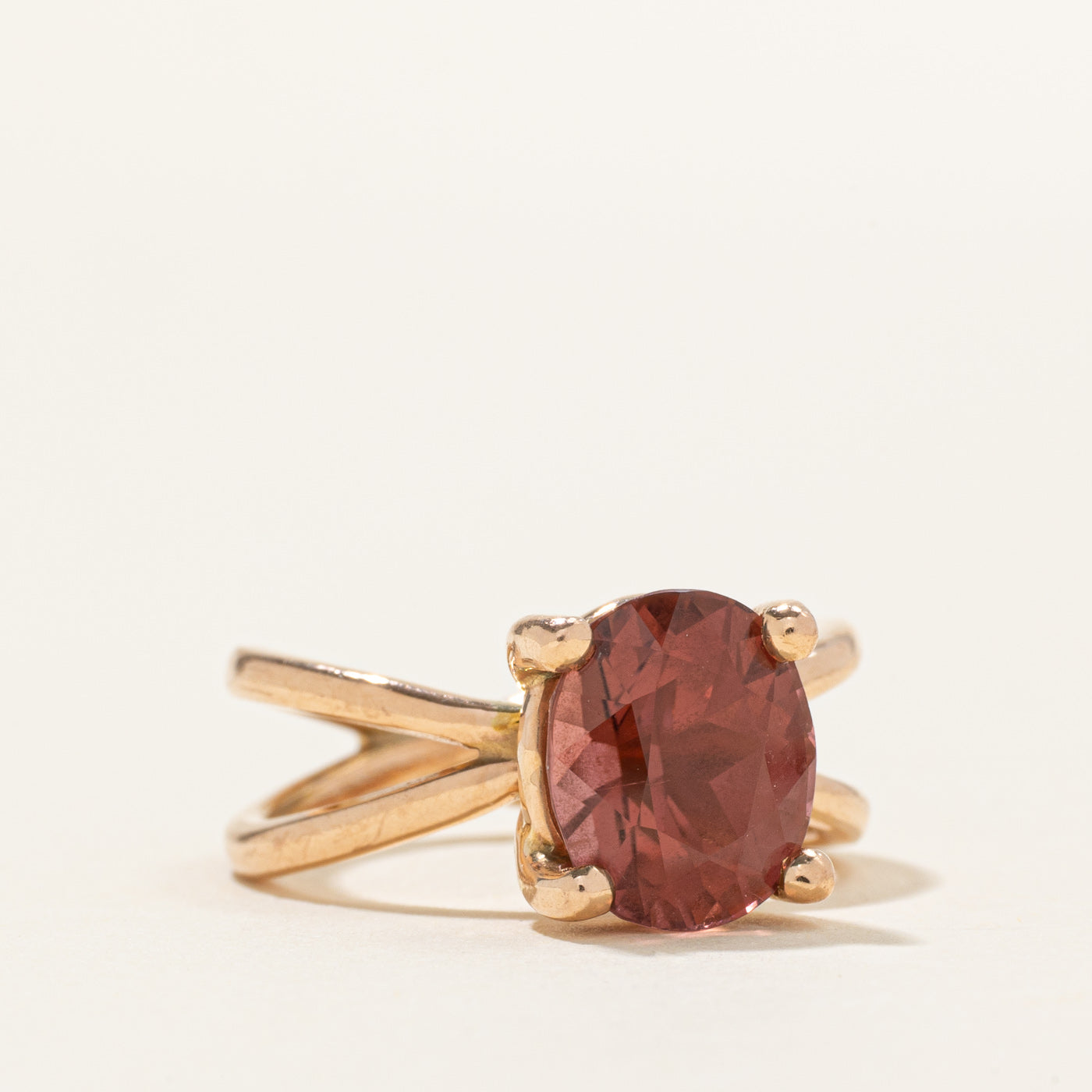 Pink Tourmaline Cross Over Ring | 3.00ct | SZ 5.25