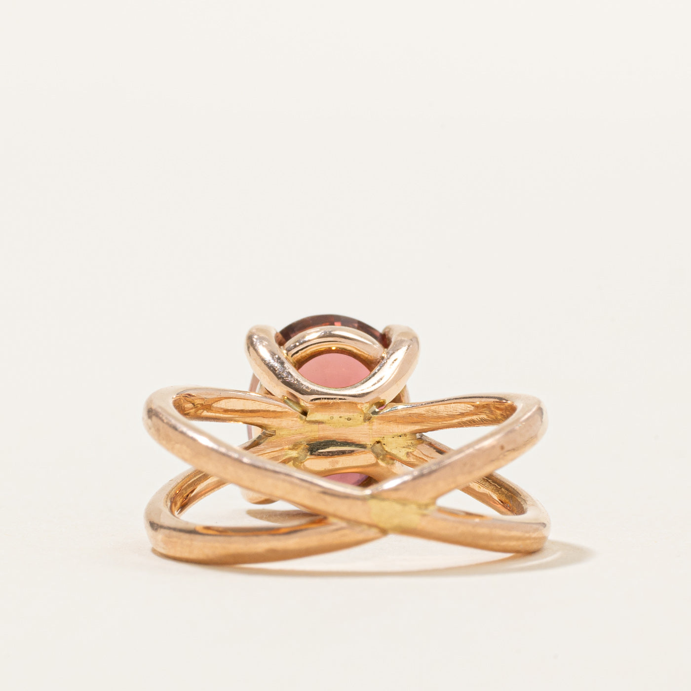 Pink Tourmaline Cross Over Ring | 3.00ct | SZ 5.25