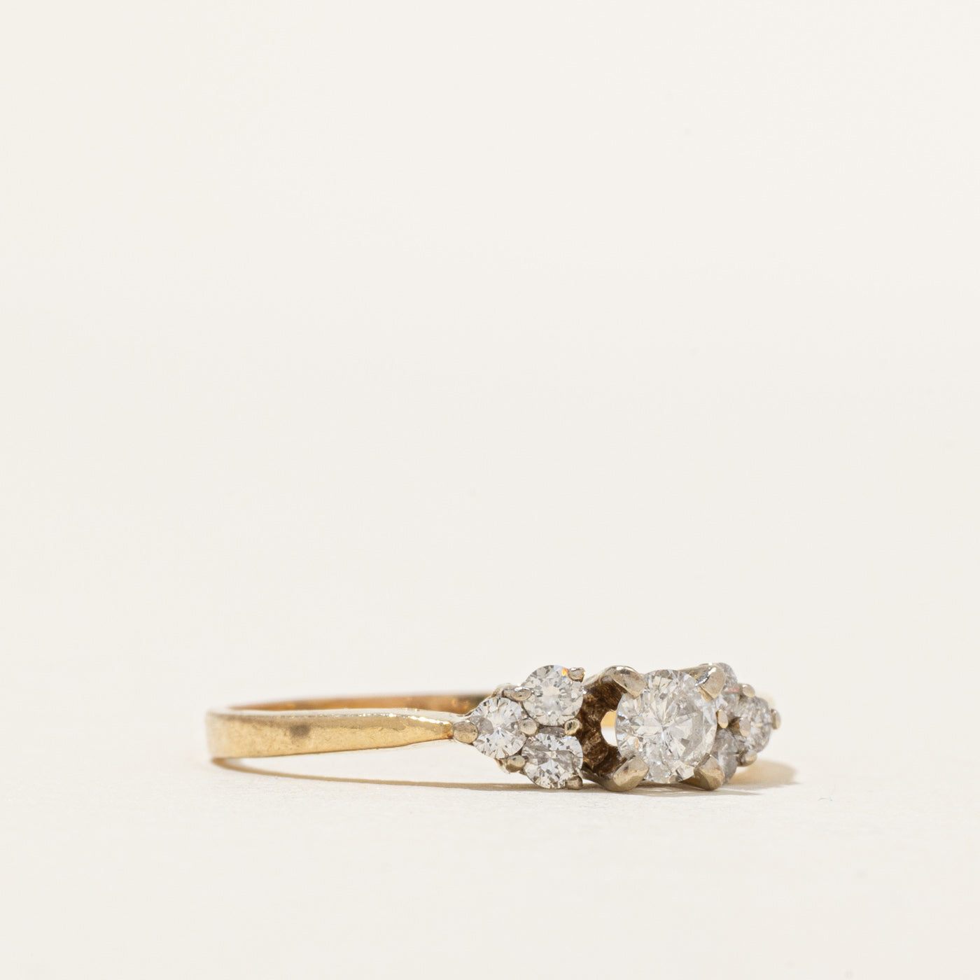 Diamond Cluster Reverse Tapered Ring | 0.35ctw | SZ 6.75