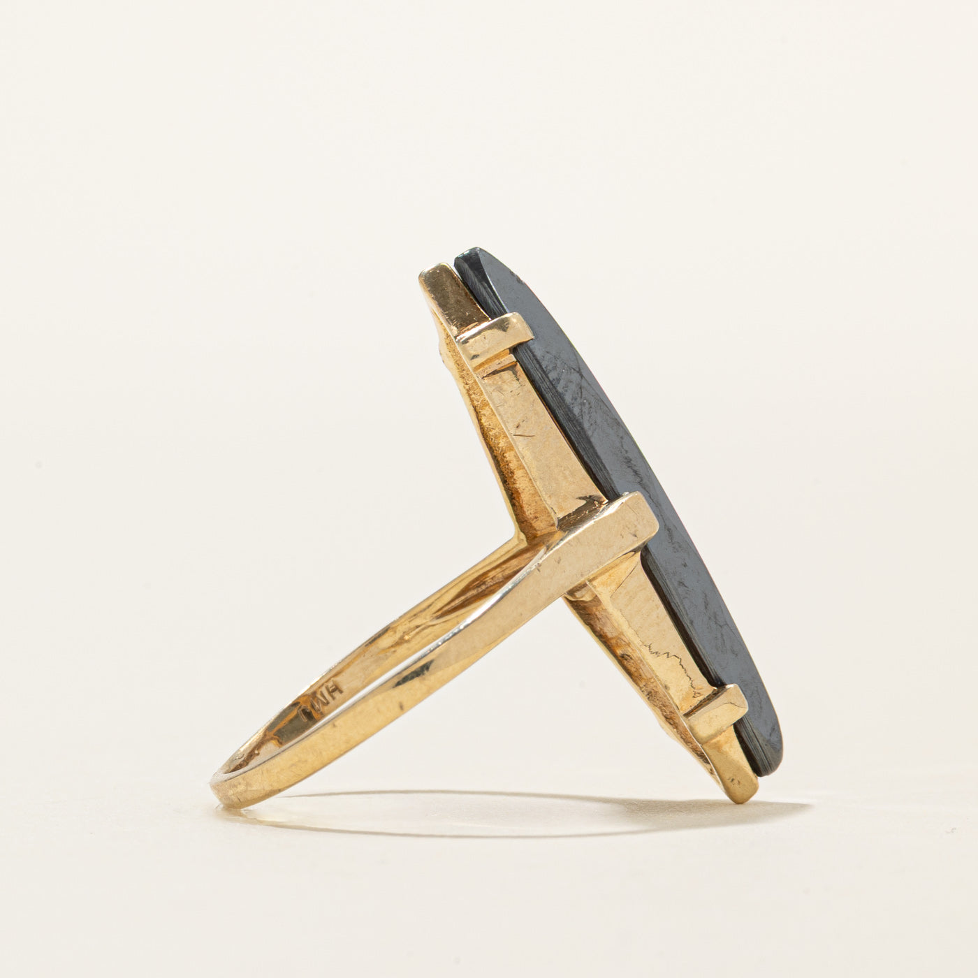 Hematite Navette Ring | SZ 6