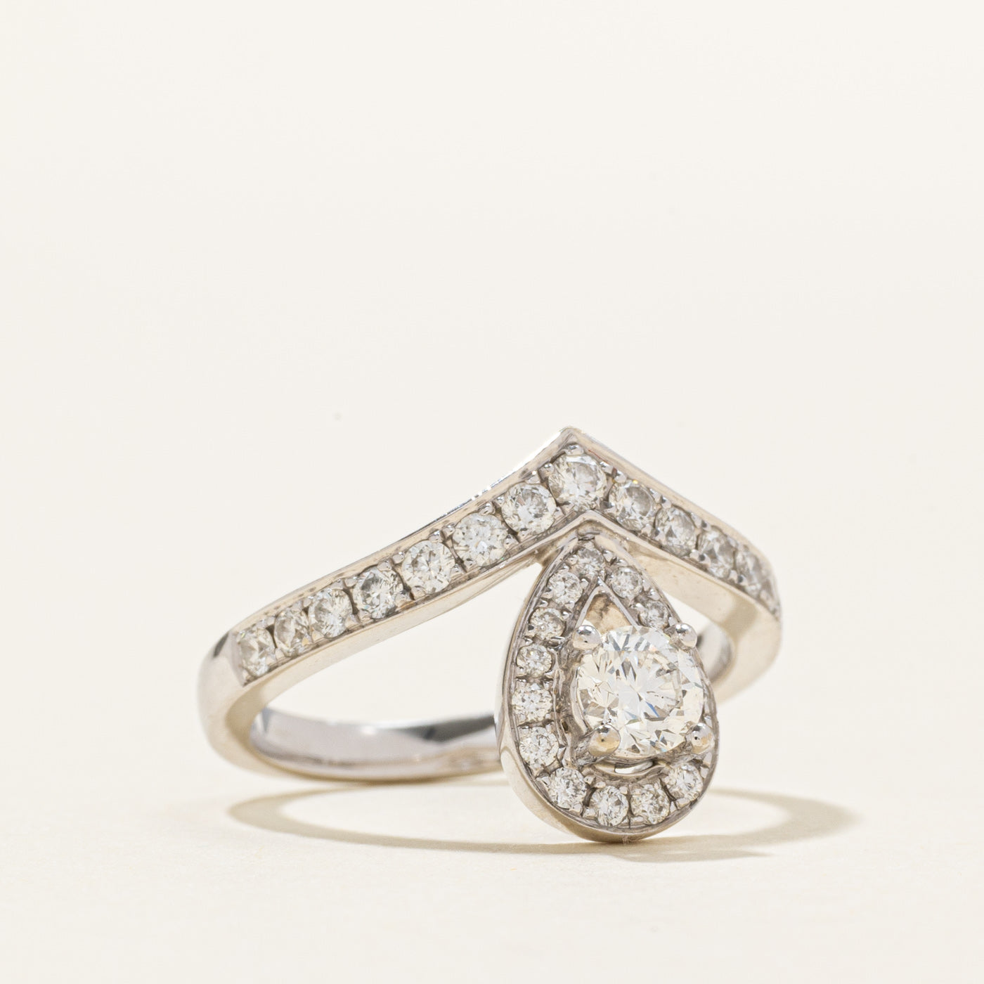 18K Diamond Chevron Engagement Ring | 0.73ctw | SZ 4.75