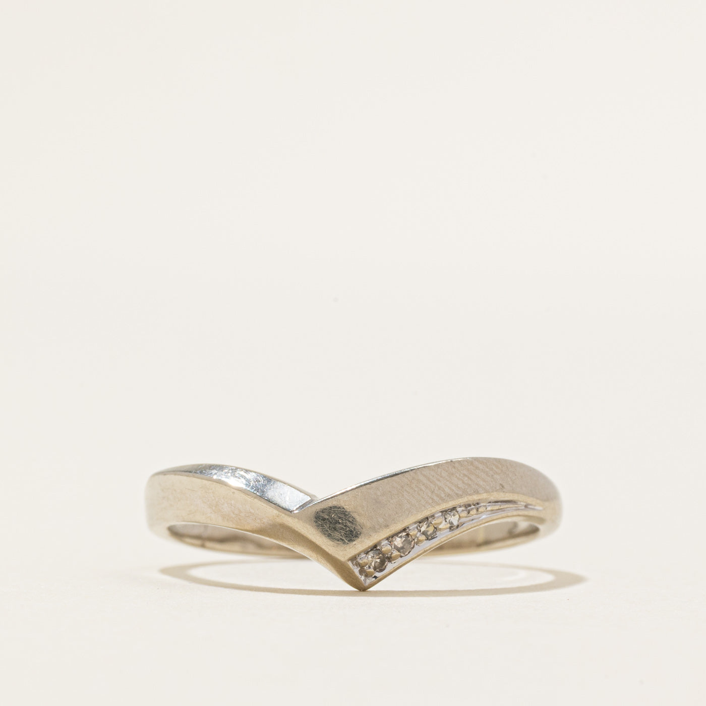 Diamond Edged Chevron Ring | 0.03ctw | SZ 10