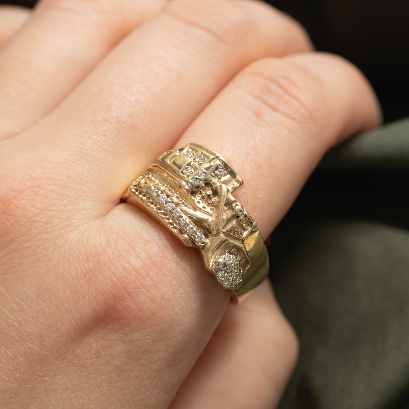 Diamond Bulldozer Ring | 0.20ctw | SZ 12.75