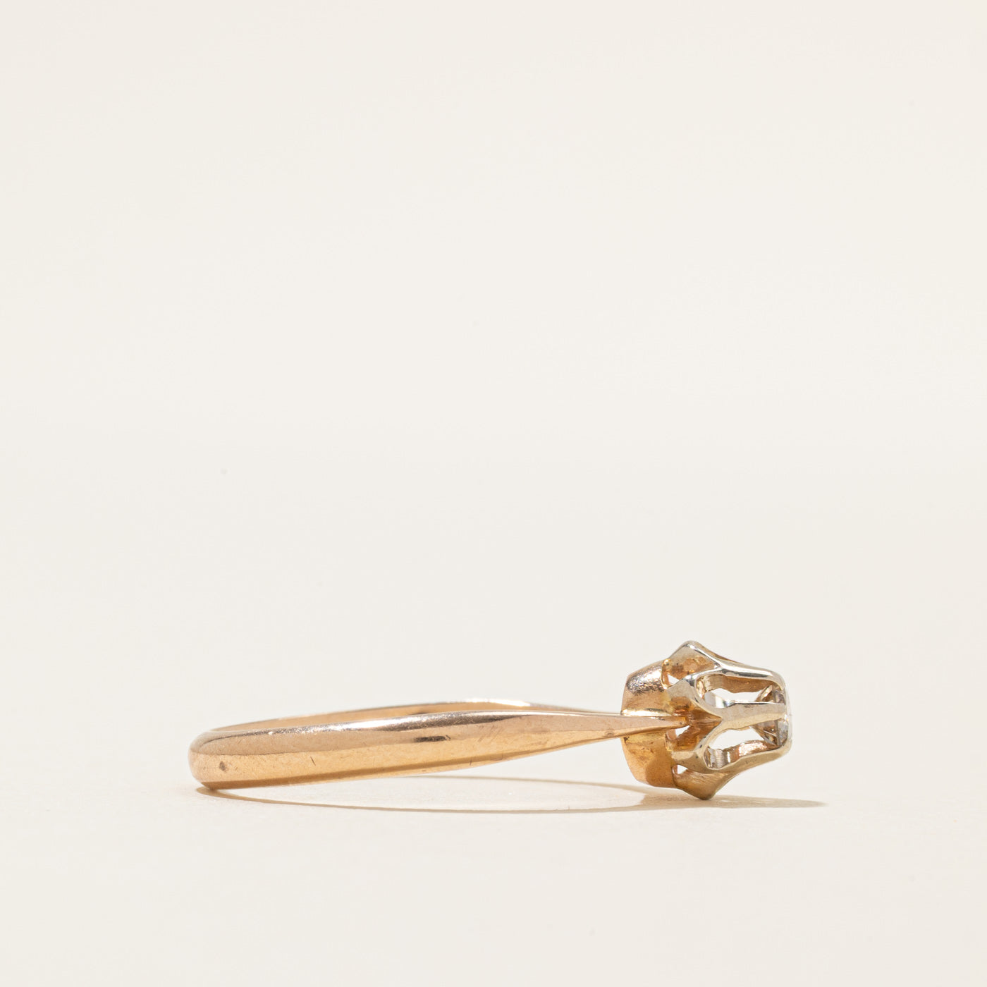 Belcher Set Chocolate Coloured Diamond Ring | 0.16ctw | SZ 8.5