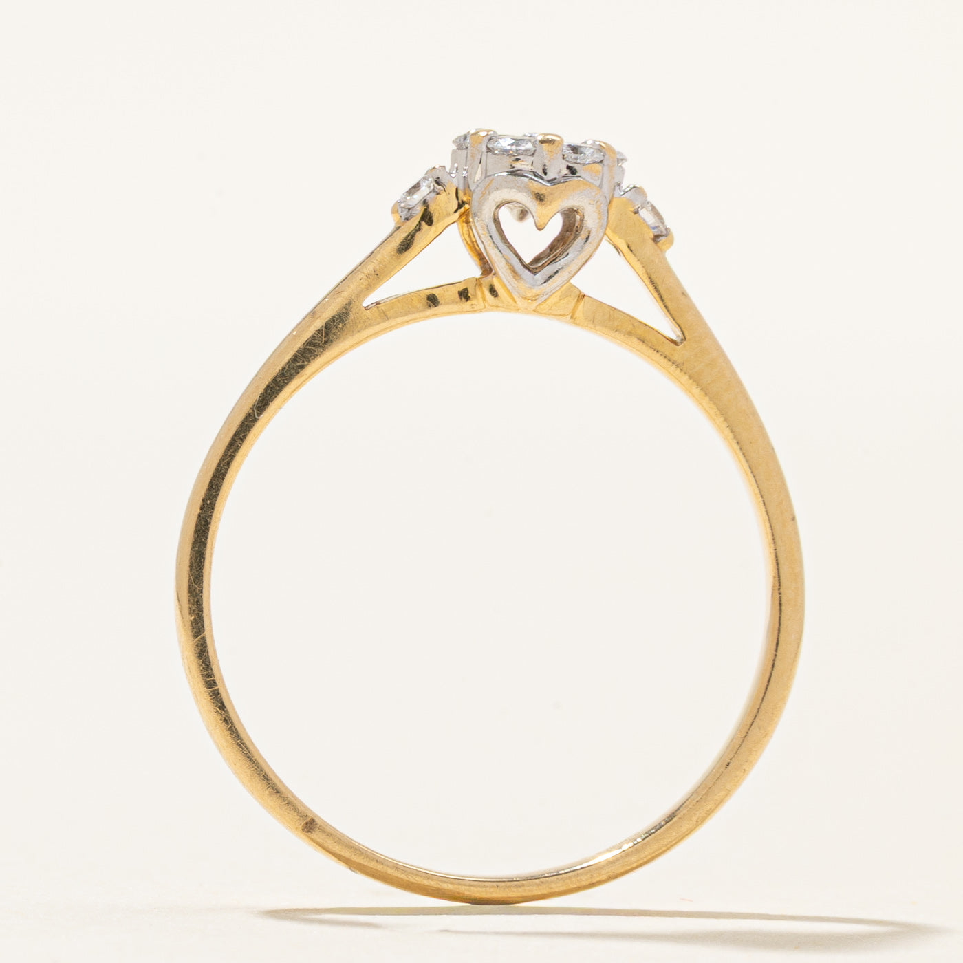 18k Illusion Set Diamond Hidden Heart Ring | 0.17ctw | SZ 6.75