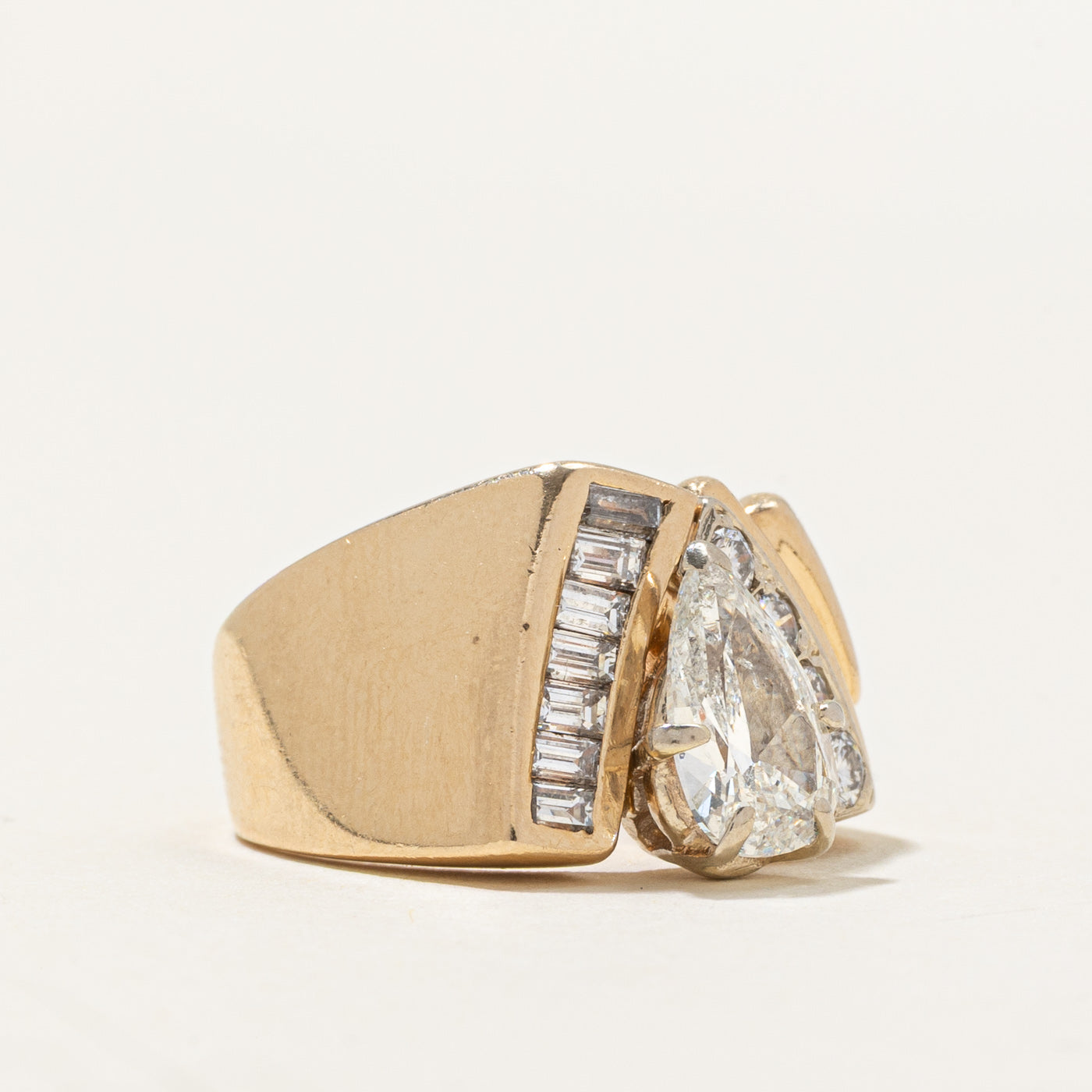 Pear Cut Diamond Accented Engagement Ring | 1.60ct | SZ 5