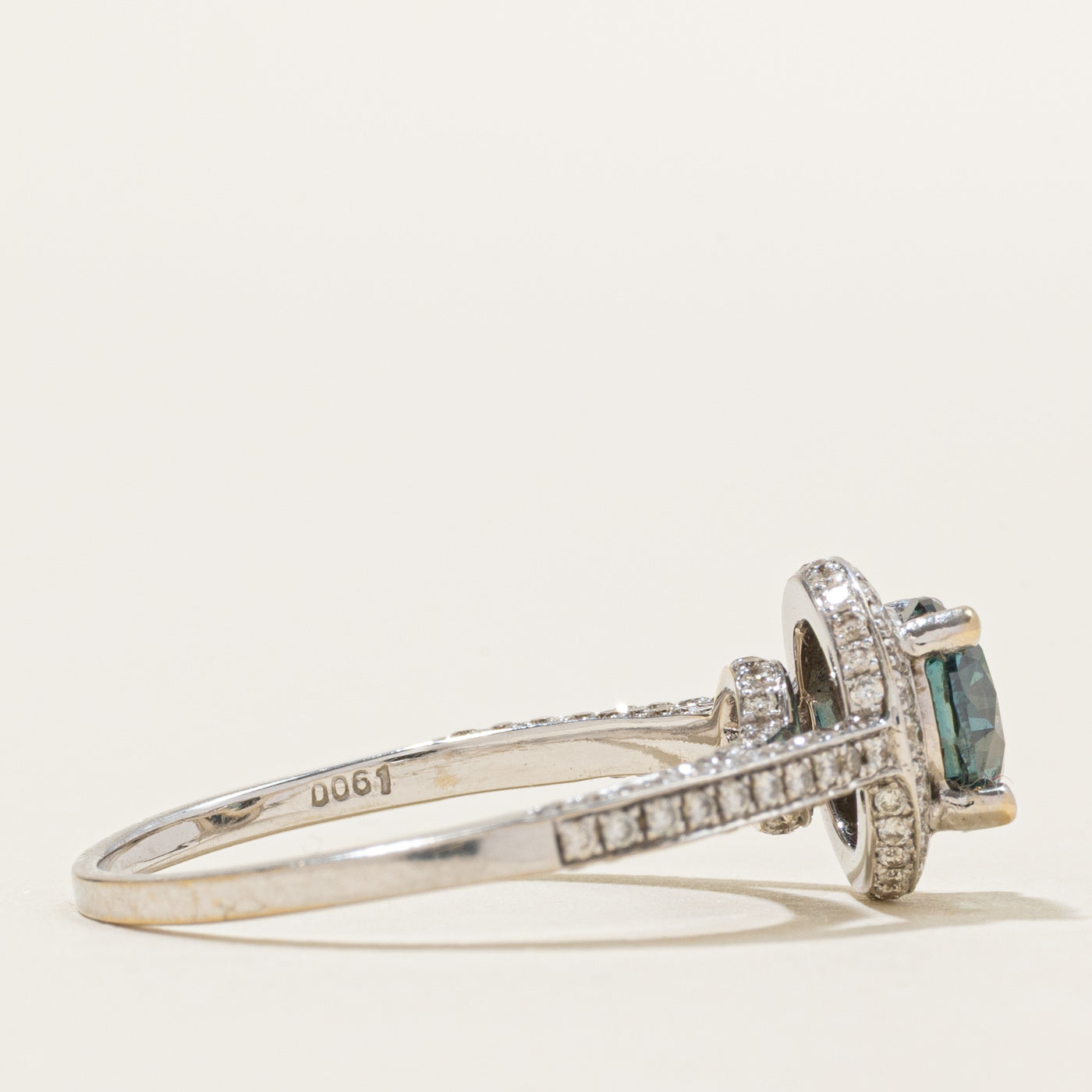 18K Blue Diamond Halo Engagement Ring | 1.91ctw | SZ 8.5