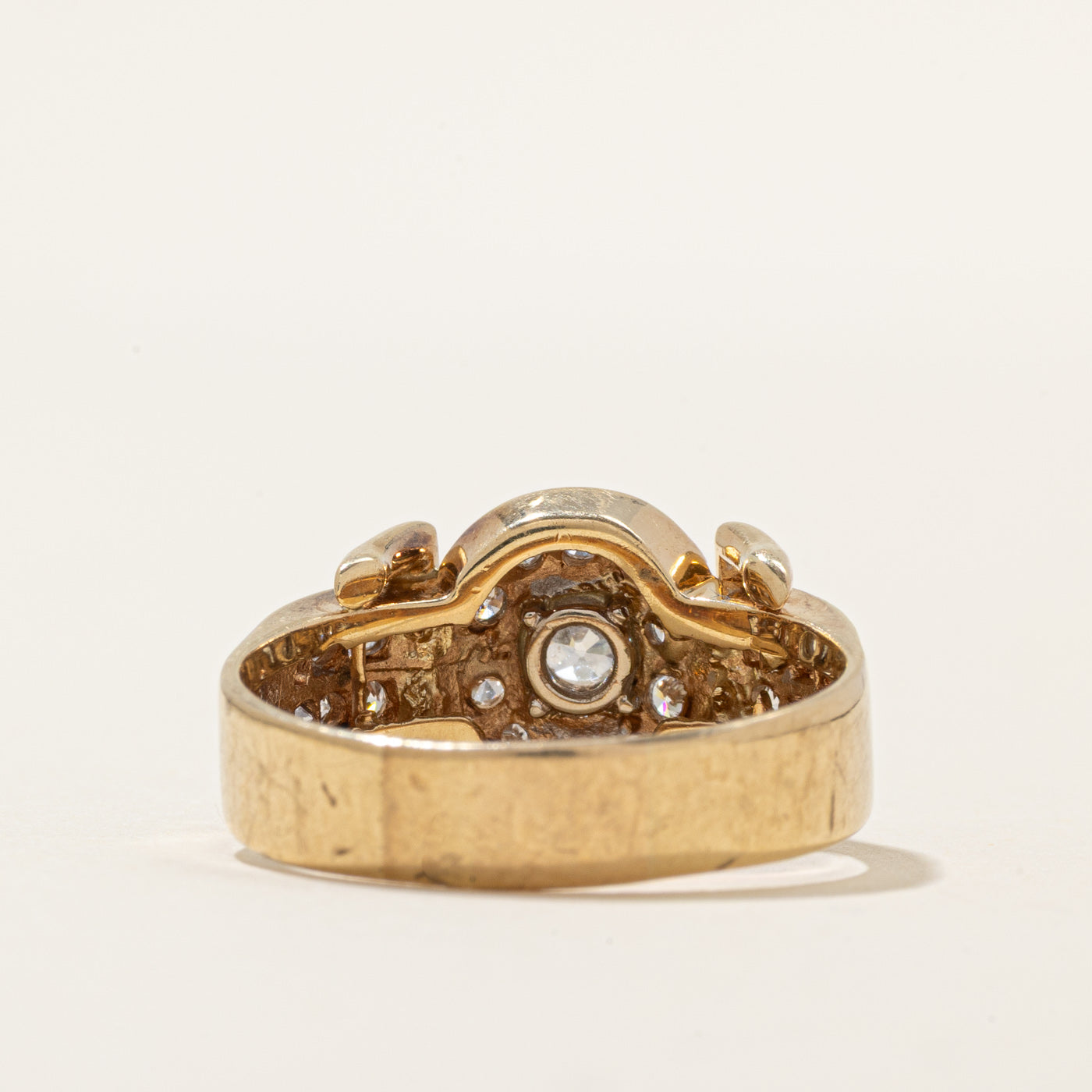 Old European Cut Diamond Cluster Buckle Ring | 0.65ctw | SZ 9.25