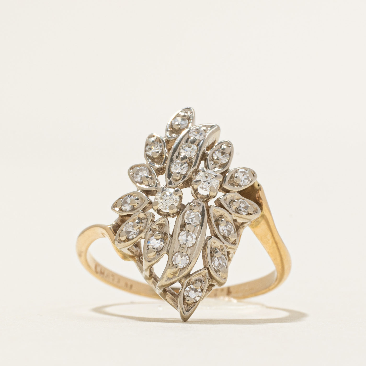 Diamond Cluster Bypass Ring | 0.34ctw | SZ 6.25