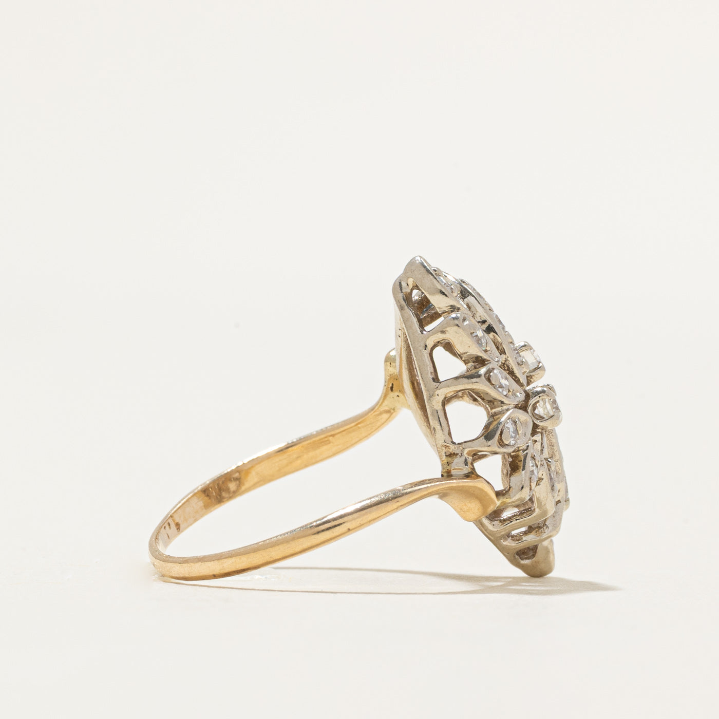 Diamond Cluster Bypass Ring | 0.34ctw | SZ 6.25