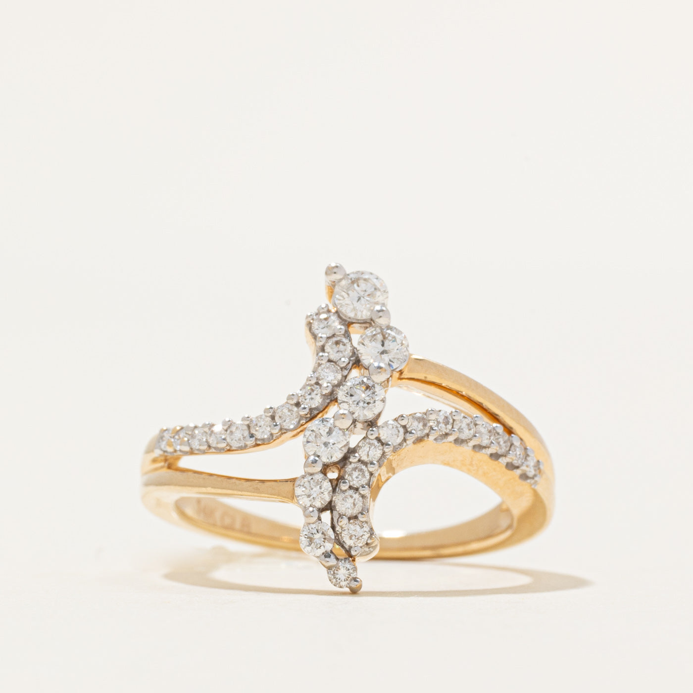 Diamond Waterfall Bypass Ring | 0.42ctw | SZ 6.5