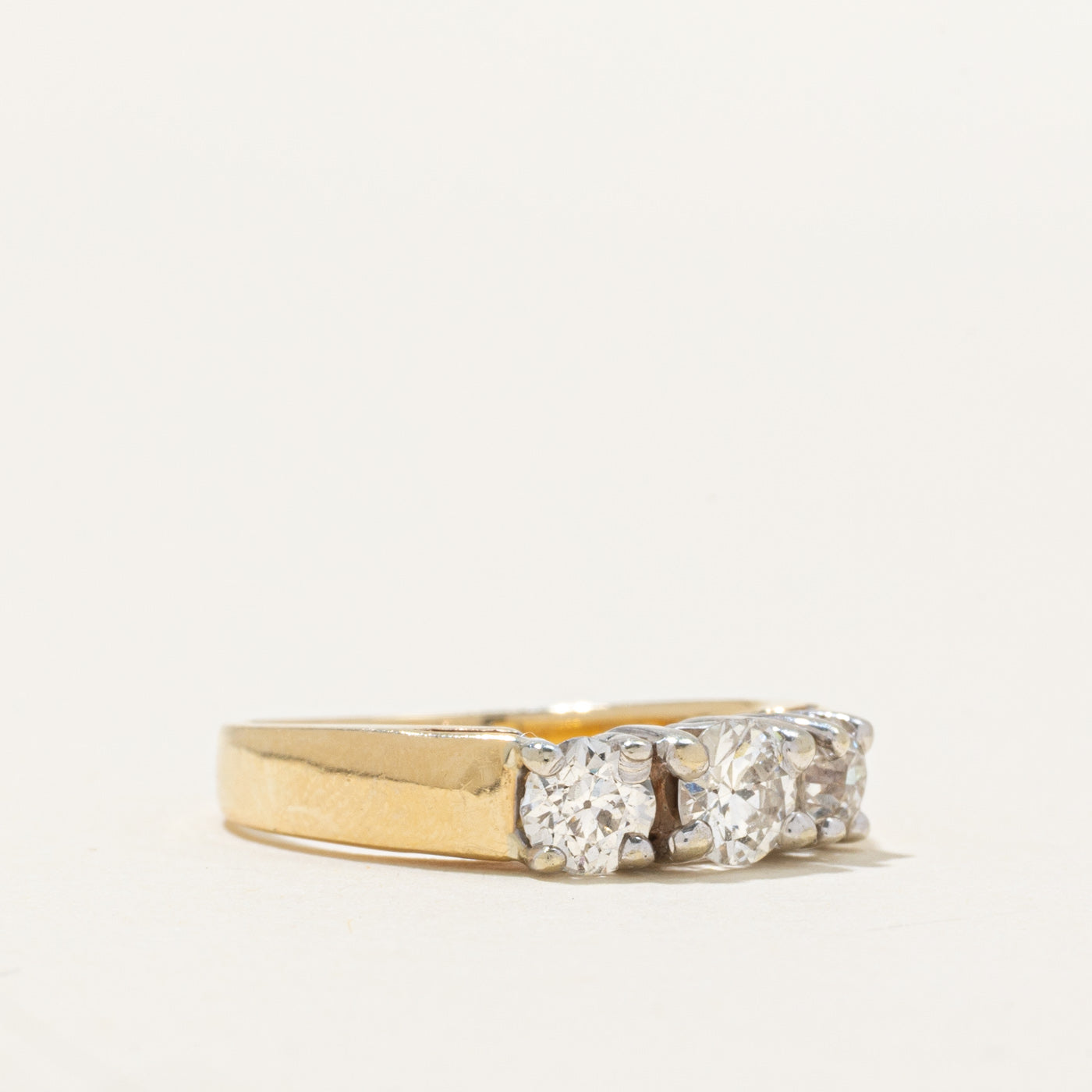 Three Stone Old European Cut Diamond Engagement Ring | 0.84ctw | SZ 5.75