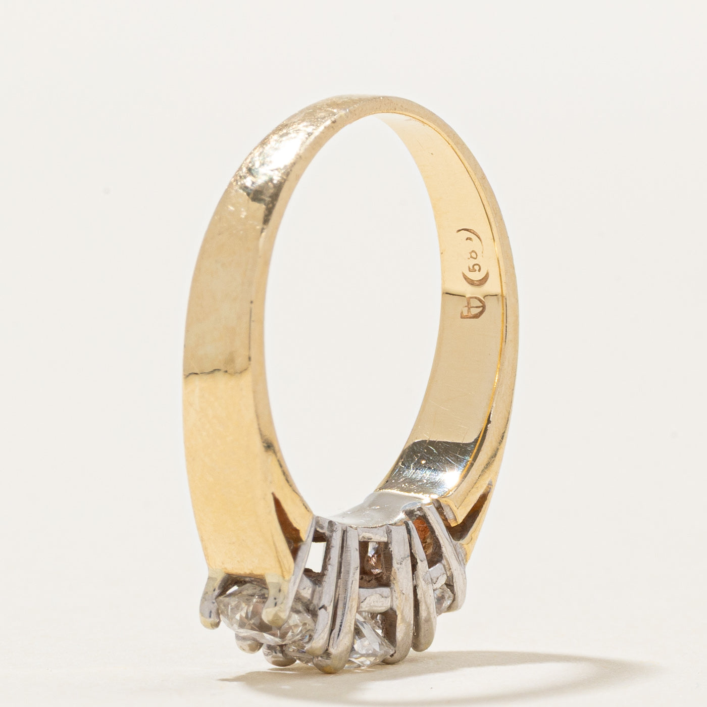 Three Stone Old European Cut Diamond Engagement Ring | 0.84ctw | SZ 5.75