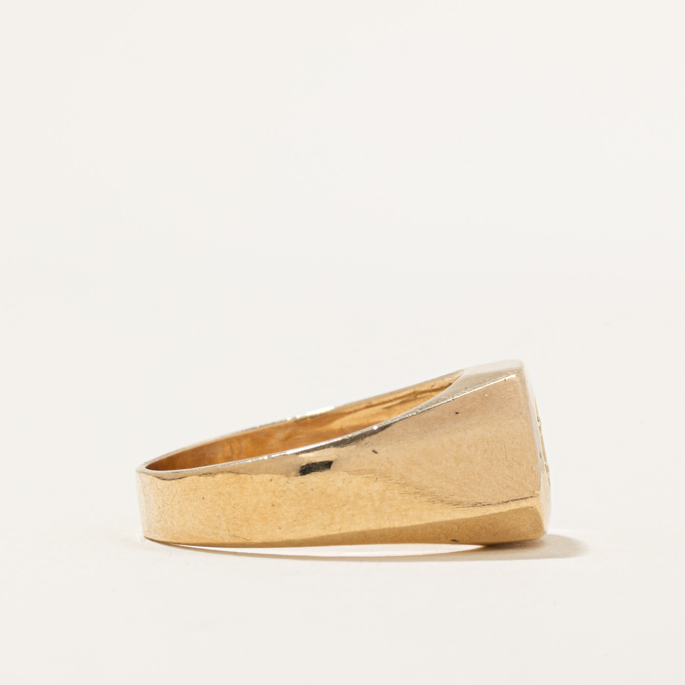 Solitaire Diamond Signet Ring | 0.18ct | SZ 9.25