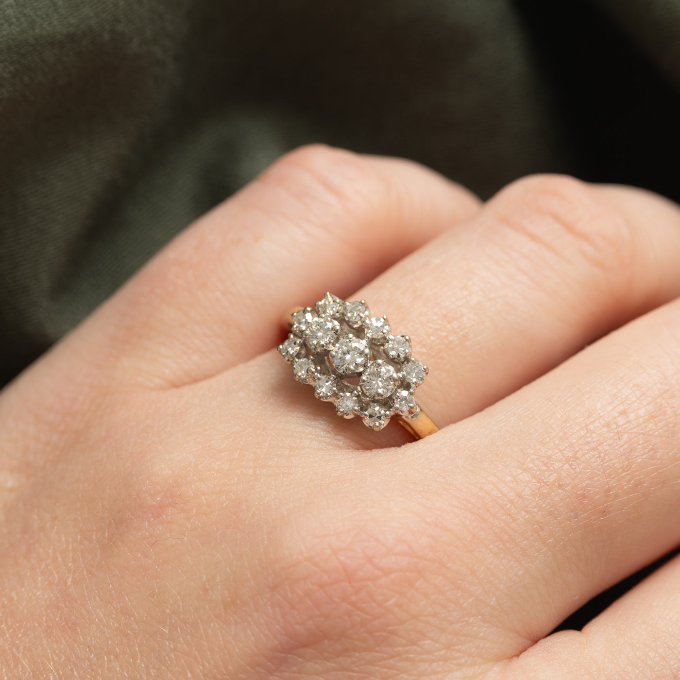 Yellow Gold Diamond Cluster Ring | 0.50ctw | SZ 10