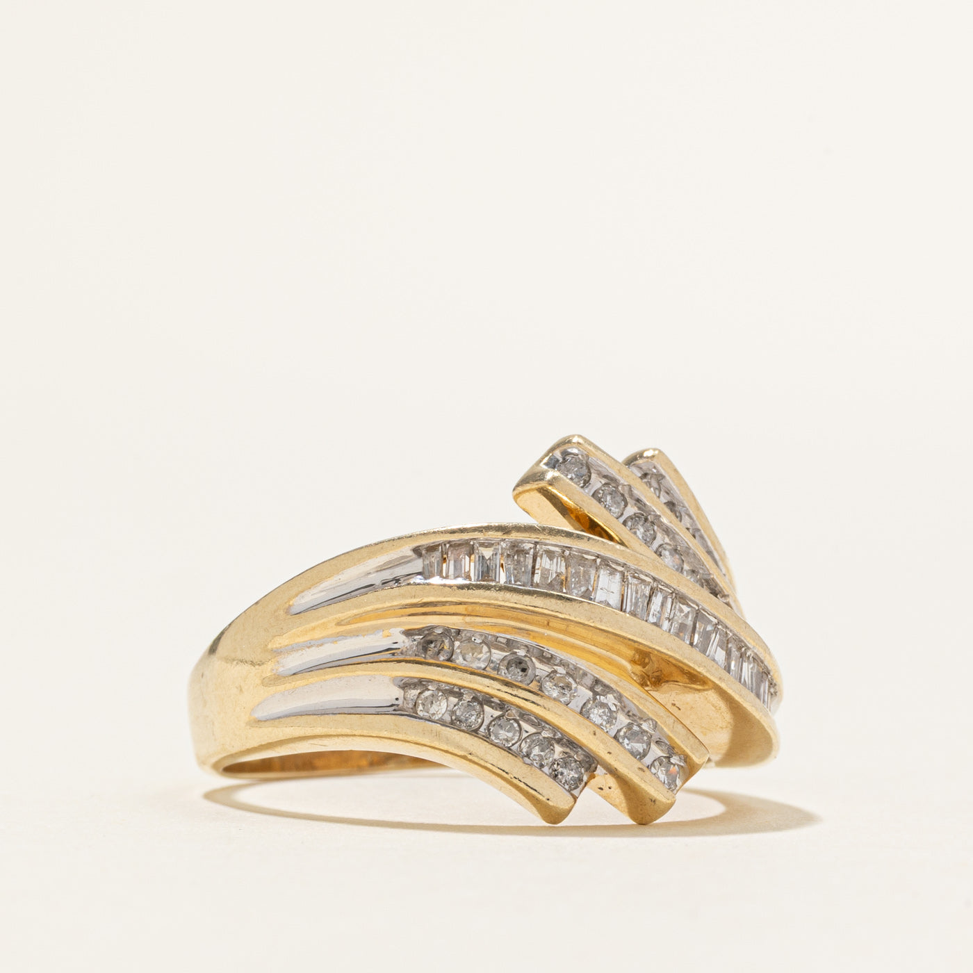 Channel Set Diamond Waterfall Bypass Ring | 0.50ctw | SZ 9.25