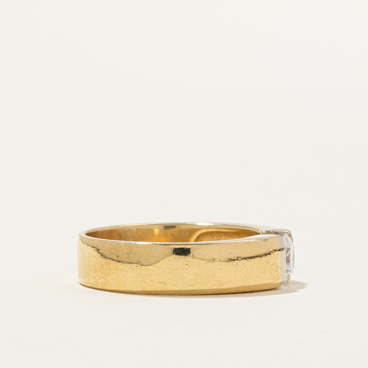 18k Solitaire Tension Set Diamond Band | 0.56ct SI1 F | SZ 9