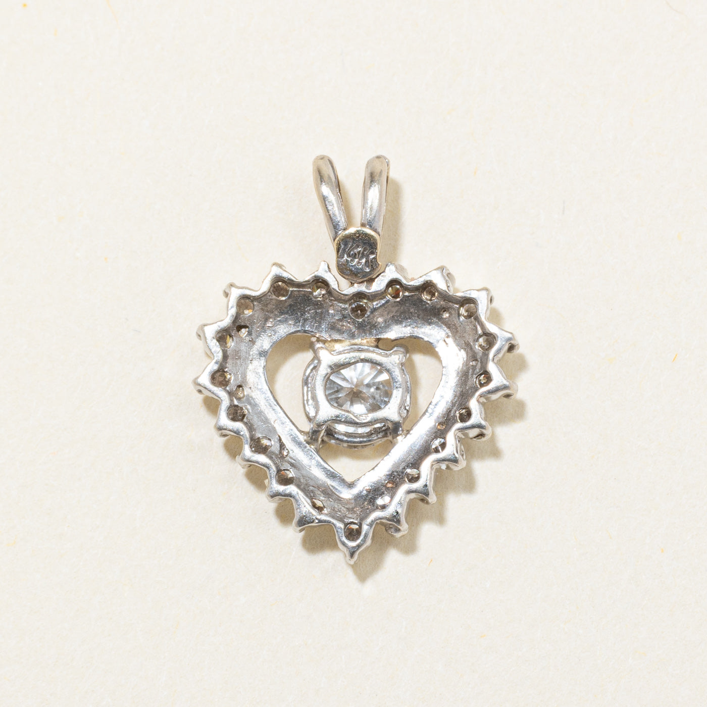 Diamond Halo Heart Pendant | 0.85ctw