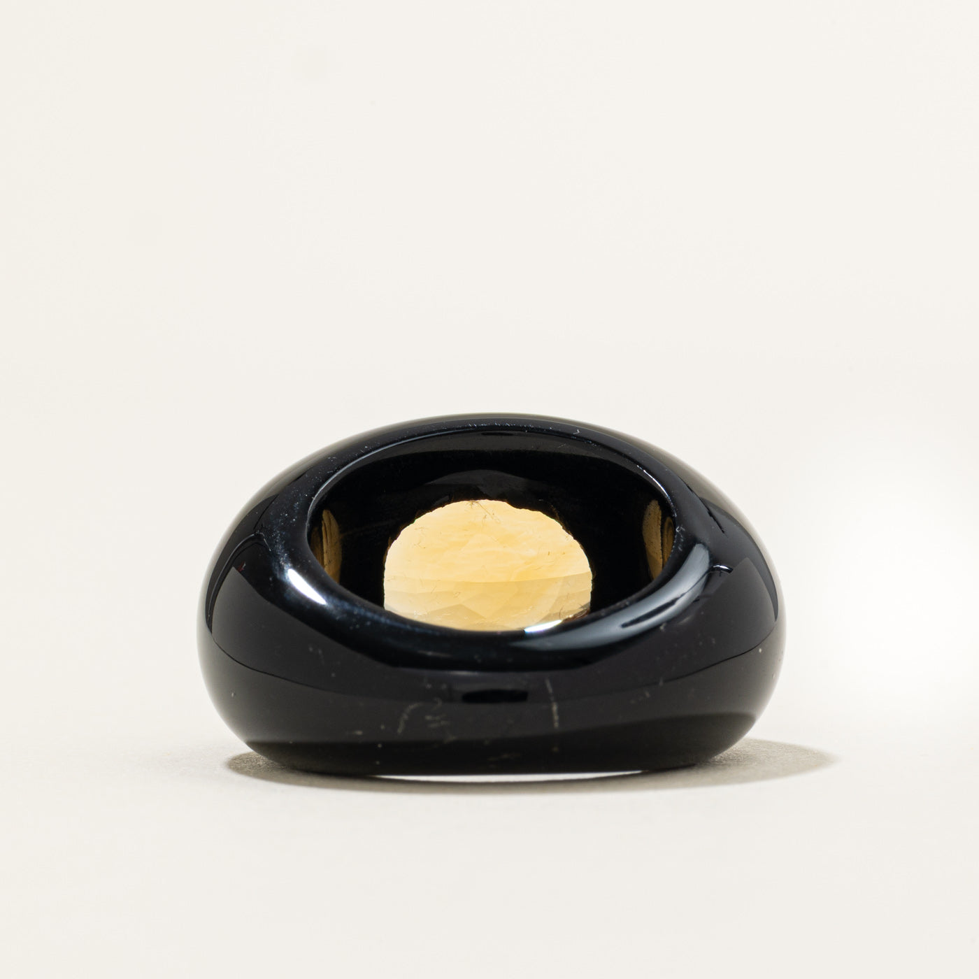 East West Citrine & Carved Onyx Ring | 46.00ctw | SZ 6.5