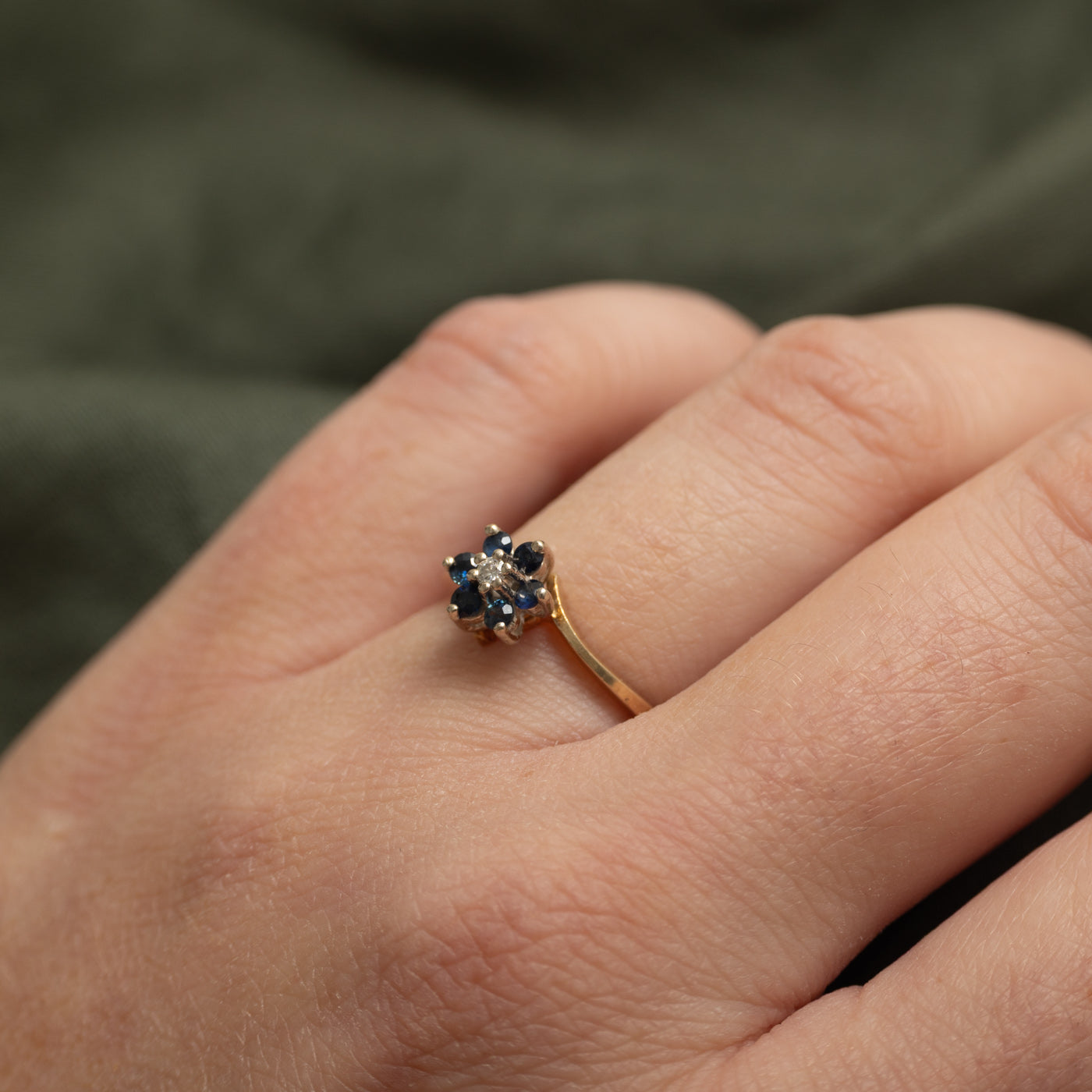 Sapphire & Diamond Petal Bypass Ring | SZ 6