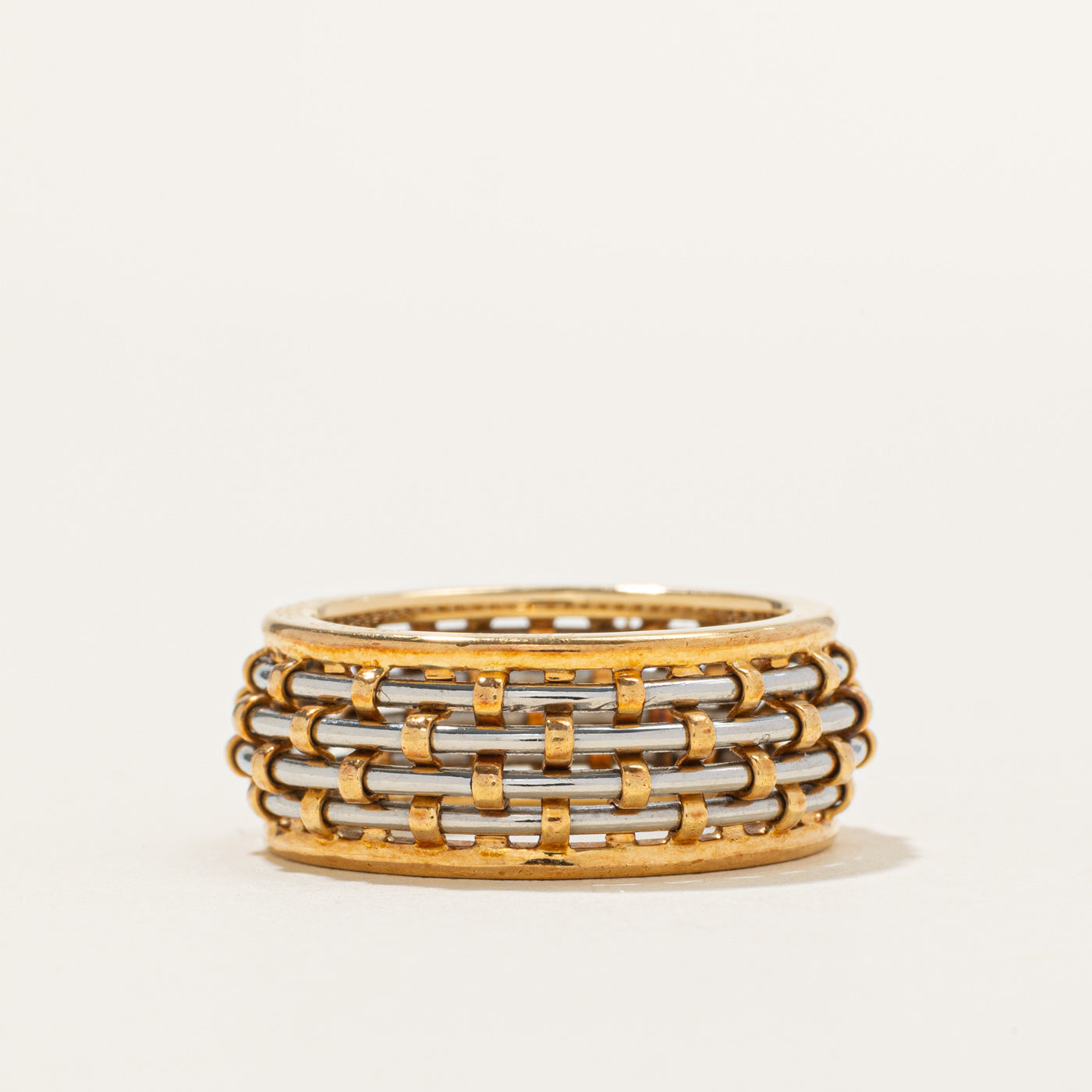 'Cartier' Vintage Or Et Acier Ring | Band: 8.50mm | SZ 6.75