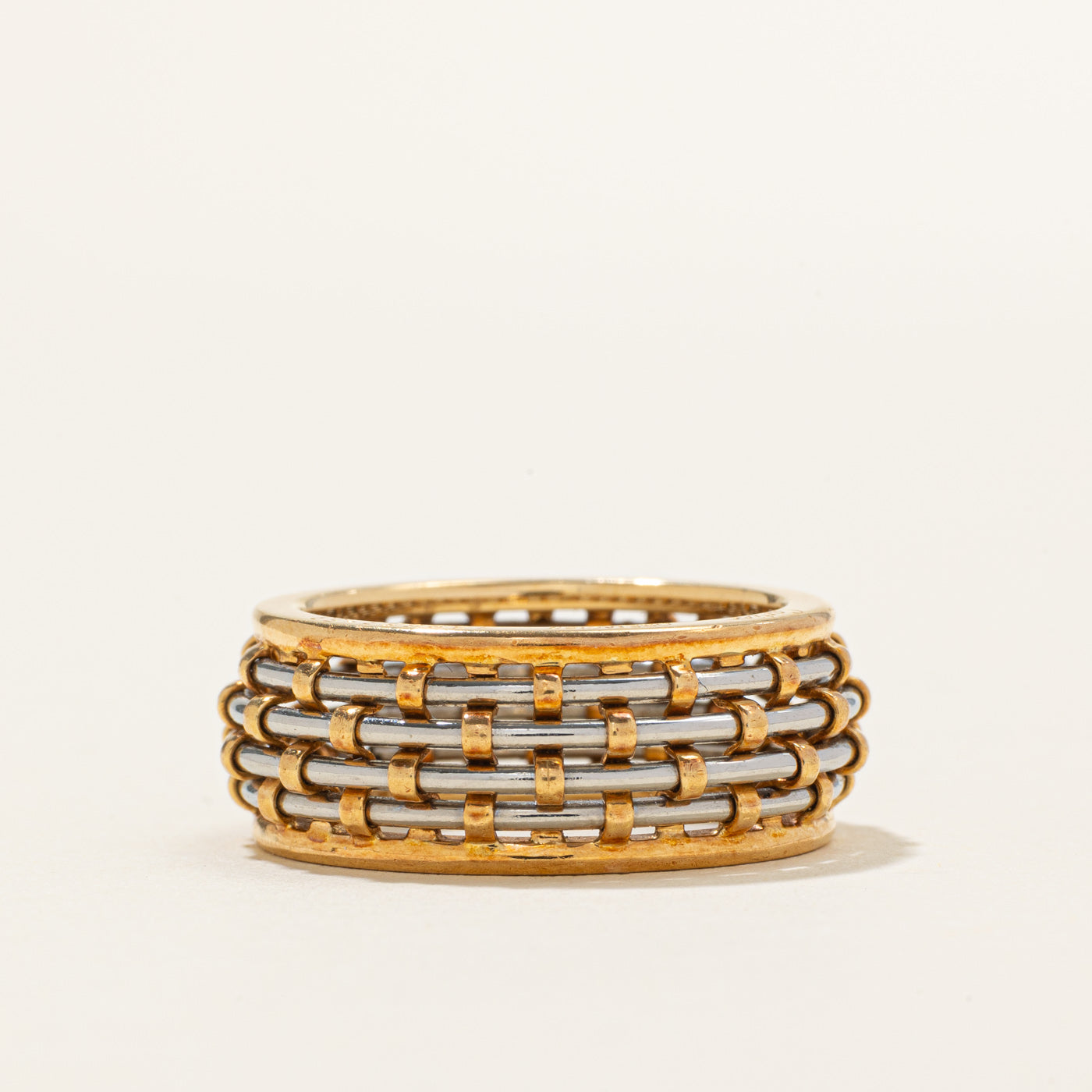 'Cartier' Vintage Or Et Acier Ring | Band: 8.50mm | SZ 6.75