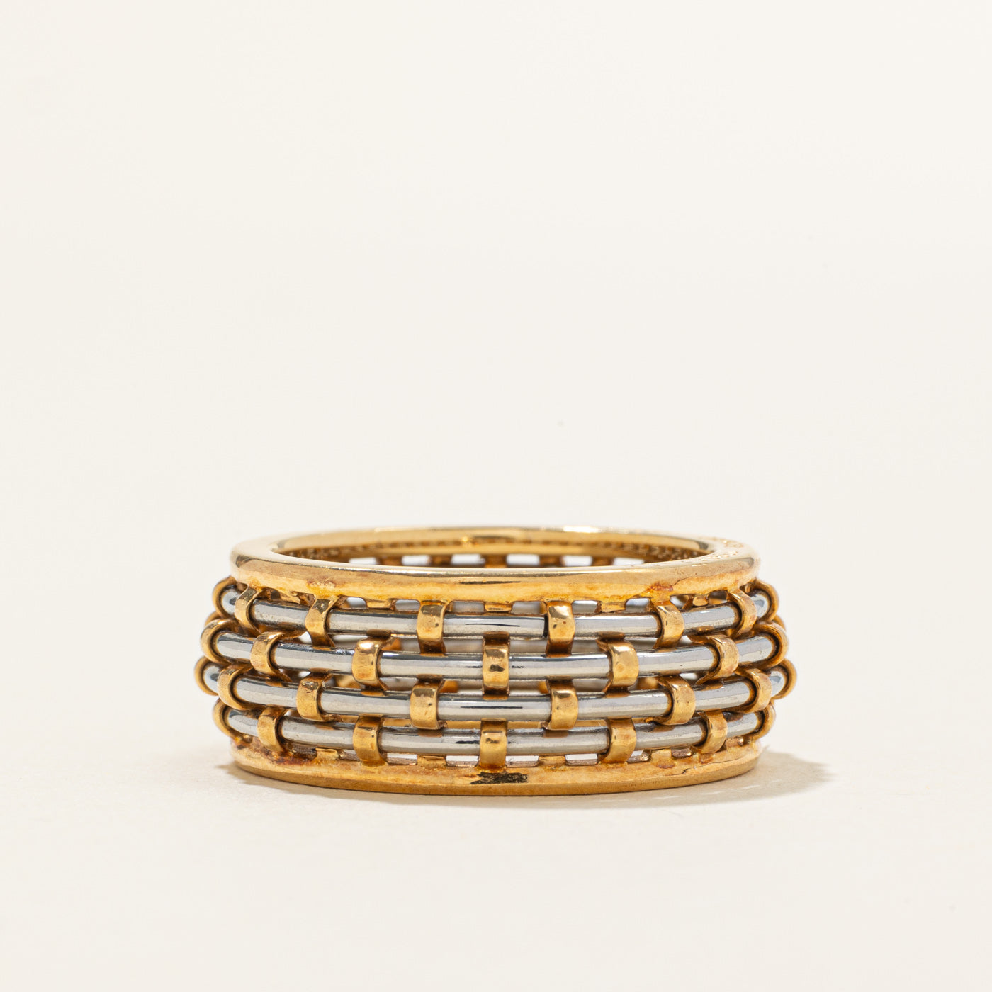 'Cartier' Vintage Or Et Acier Ring | Band: 8.50mm | SZ 6.75