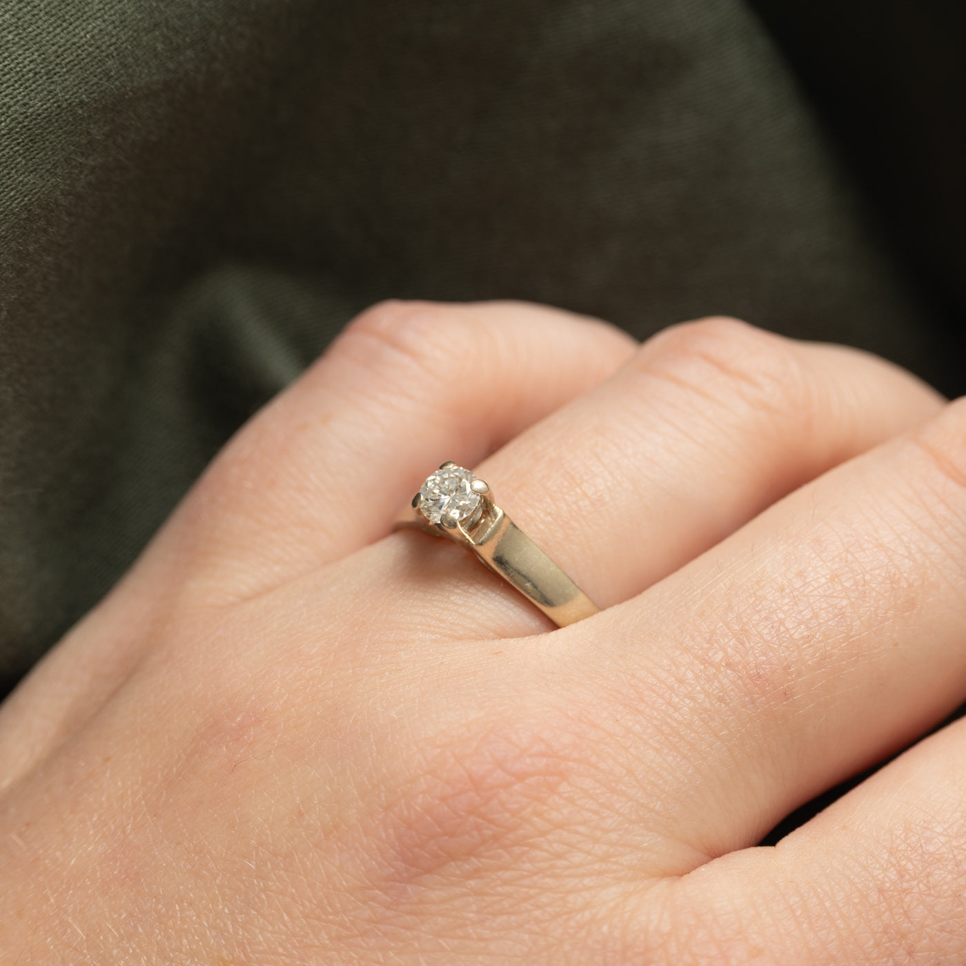 Solitaire Diamond Cathedral Ring | 0.35ct | SZ 8.5
