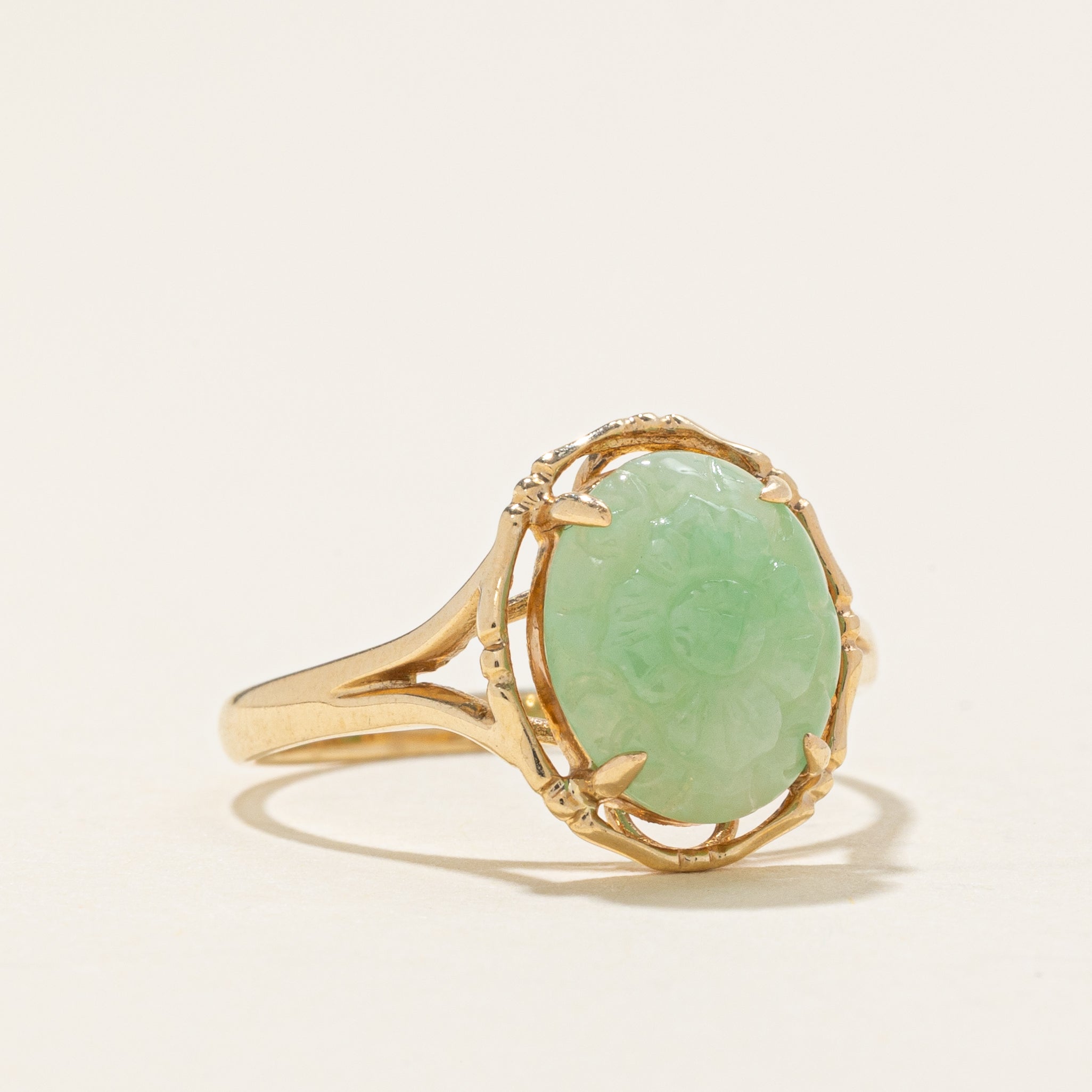 Oval Cabochon Jadeite Ring | 2.16ct | SZ 6.5 |