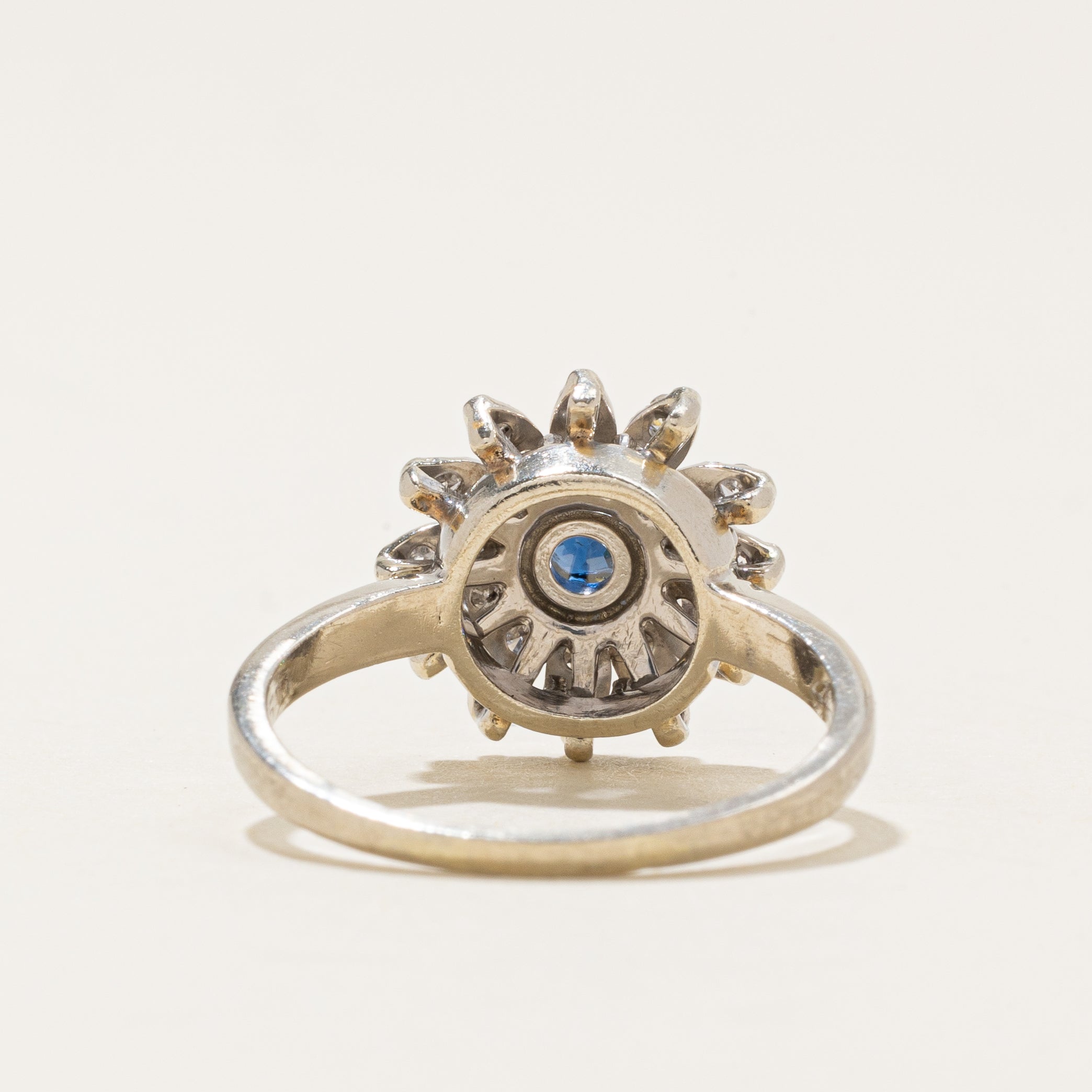 Sapphire & Diamond Petal Floral Ring | 0.2ct, 0.24ctw | SZ 6.0 |