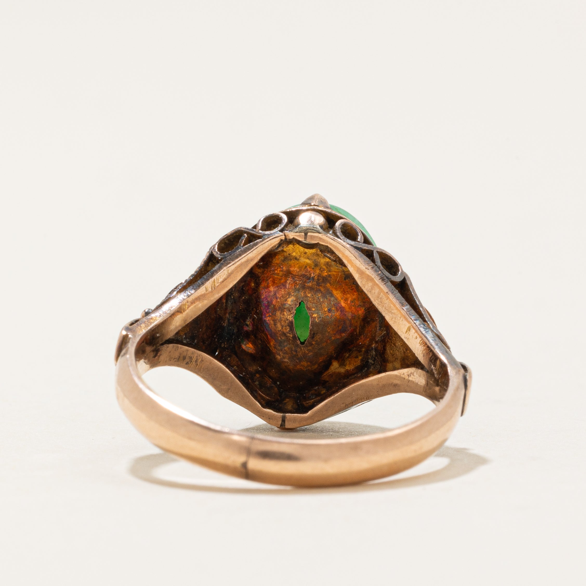 Jadeite Leaf Design Ring | 4.0ct | SZ 6.0 |