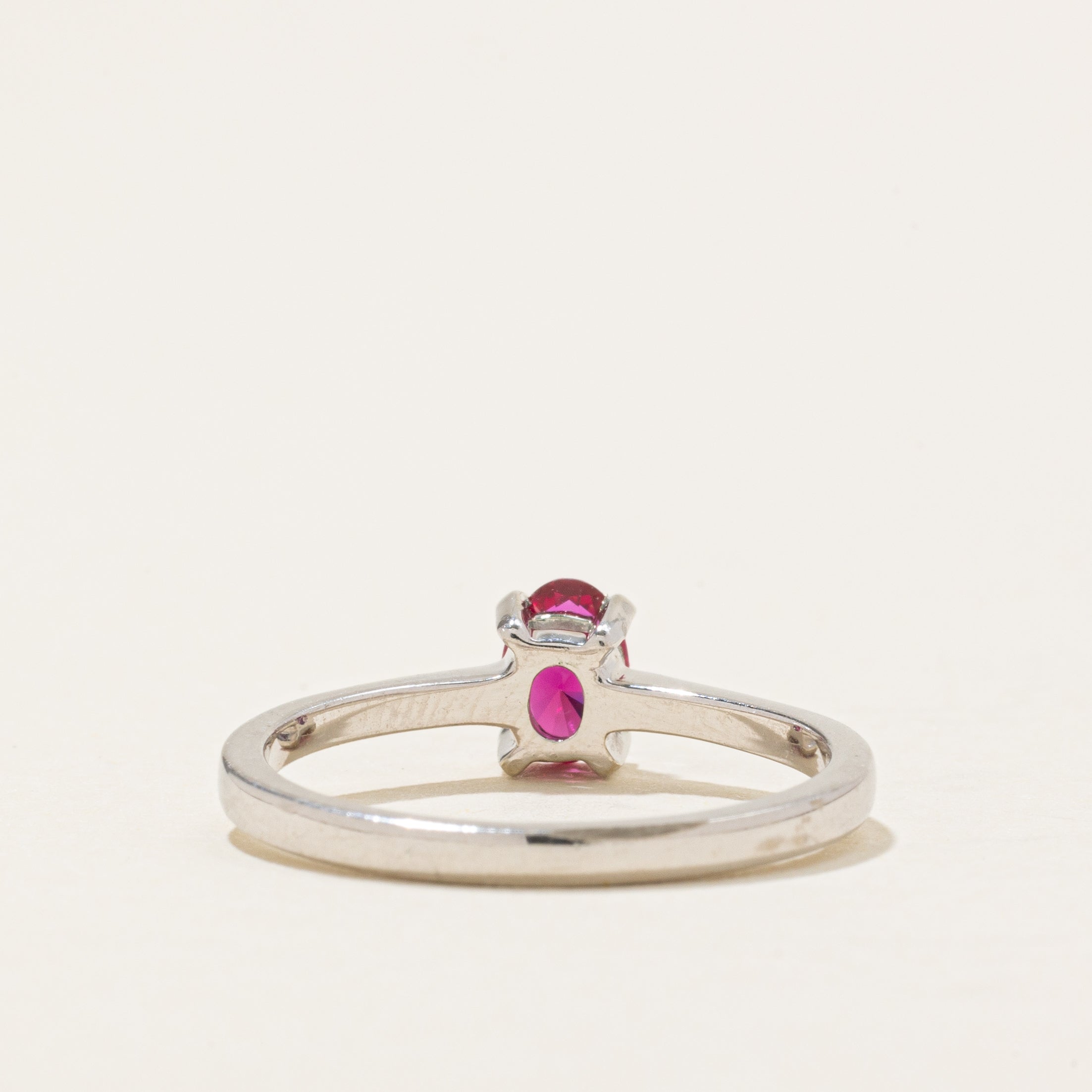 Soliatiare Syntheitc Ruby Ring | 0.3ct | SZ 6.25 |