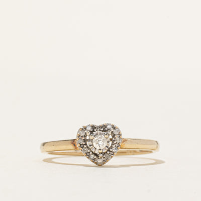 10k Diamond Halo Heart Ring | SZ 7.25