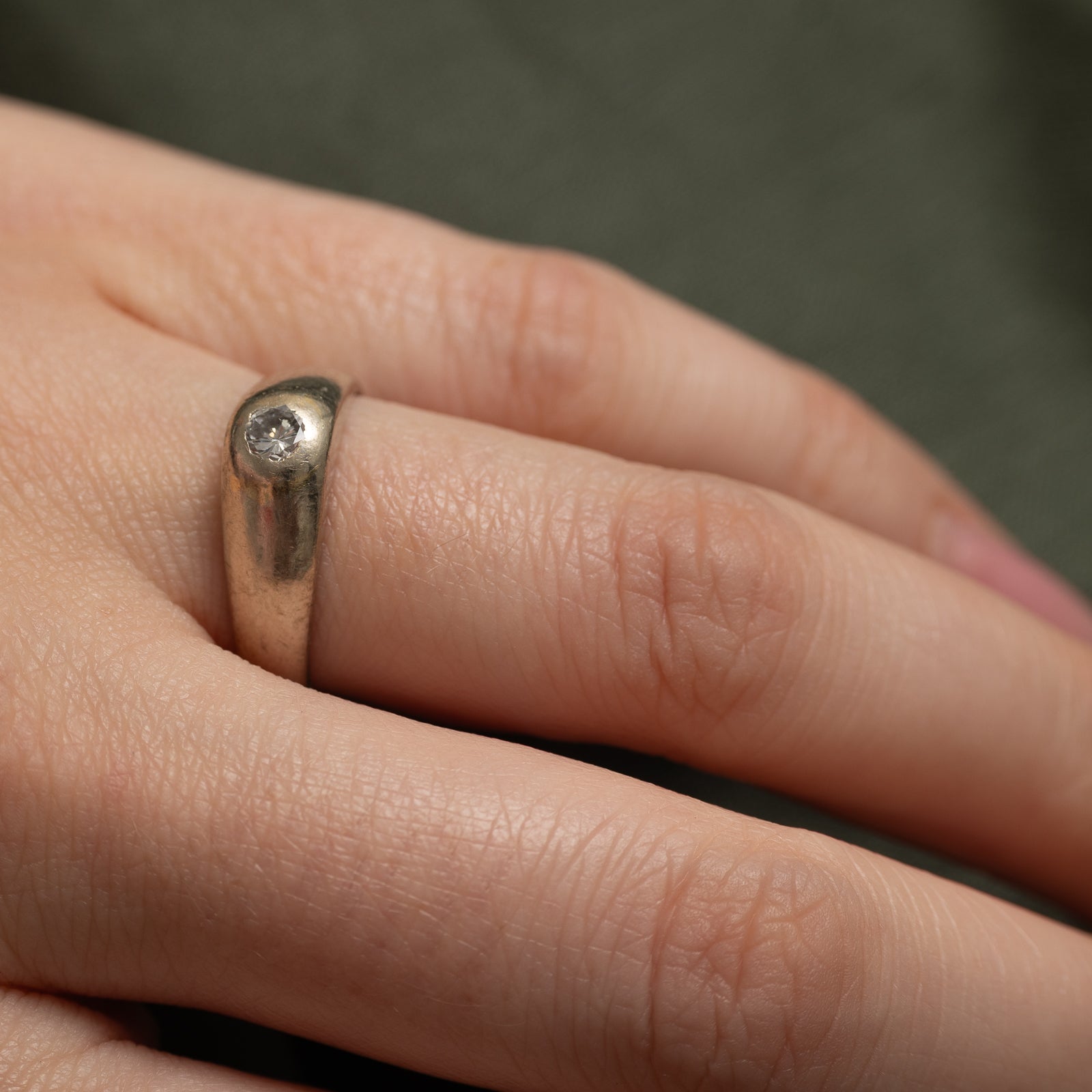Dutch Hallmarked Flush Set Diamond Ring | 0.10ct | SZ 7