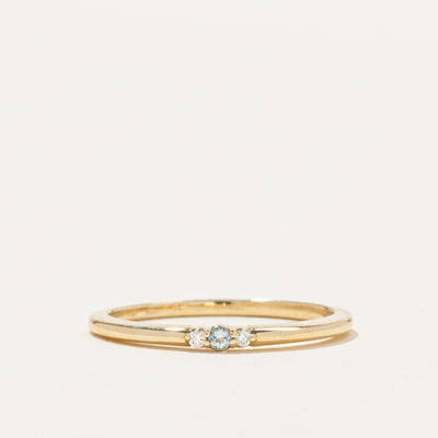 '100 Ways' Three-Stone Diamond & Aquamarine Ring | 0.006ctw, 0.004ct | SZ 7