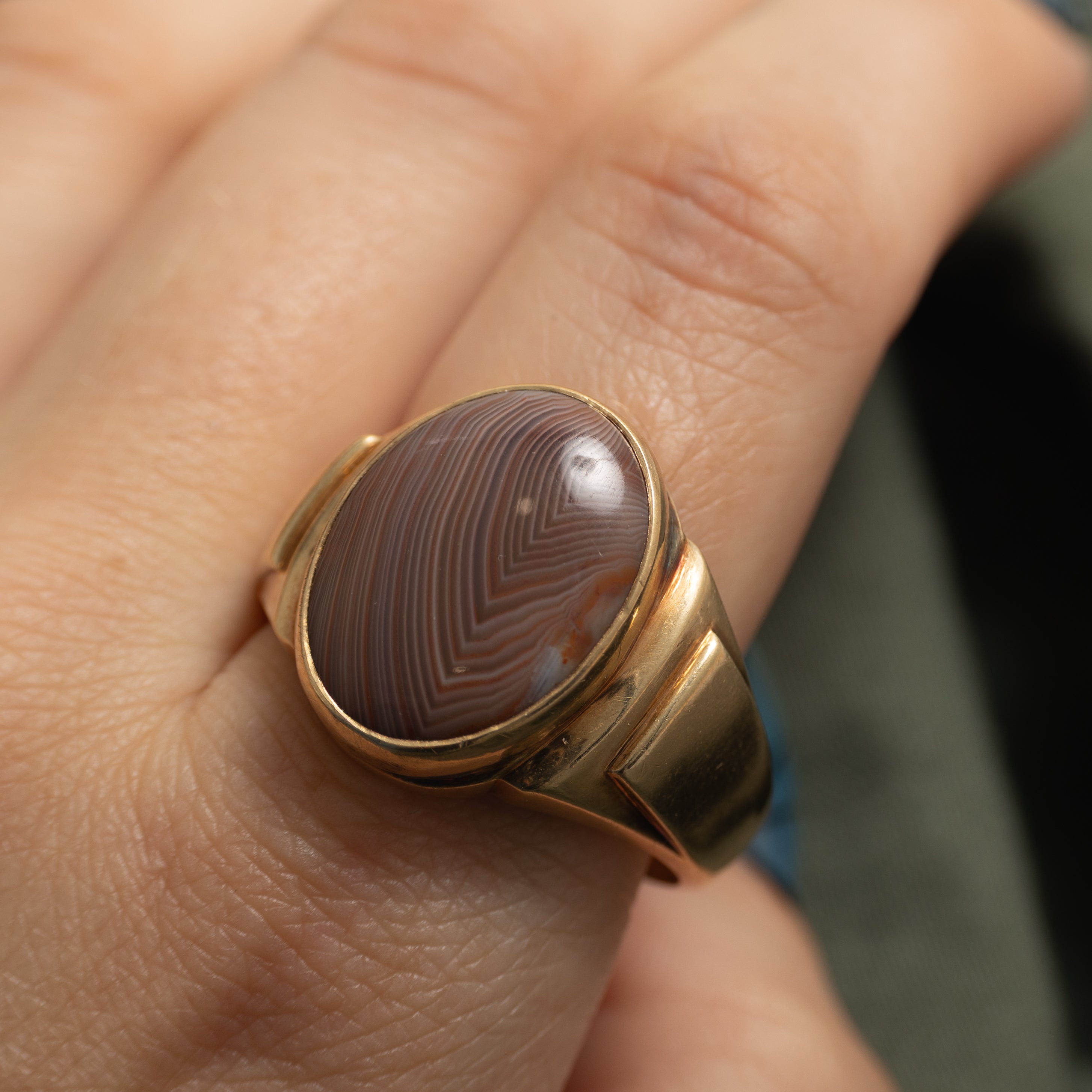 Cabochon Agate Cocktail Ring | 9.91ct | SZ 14.5