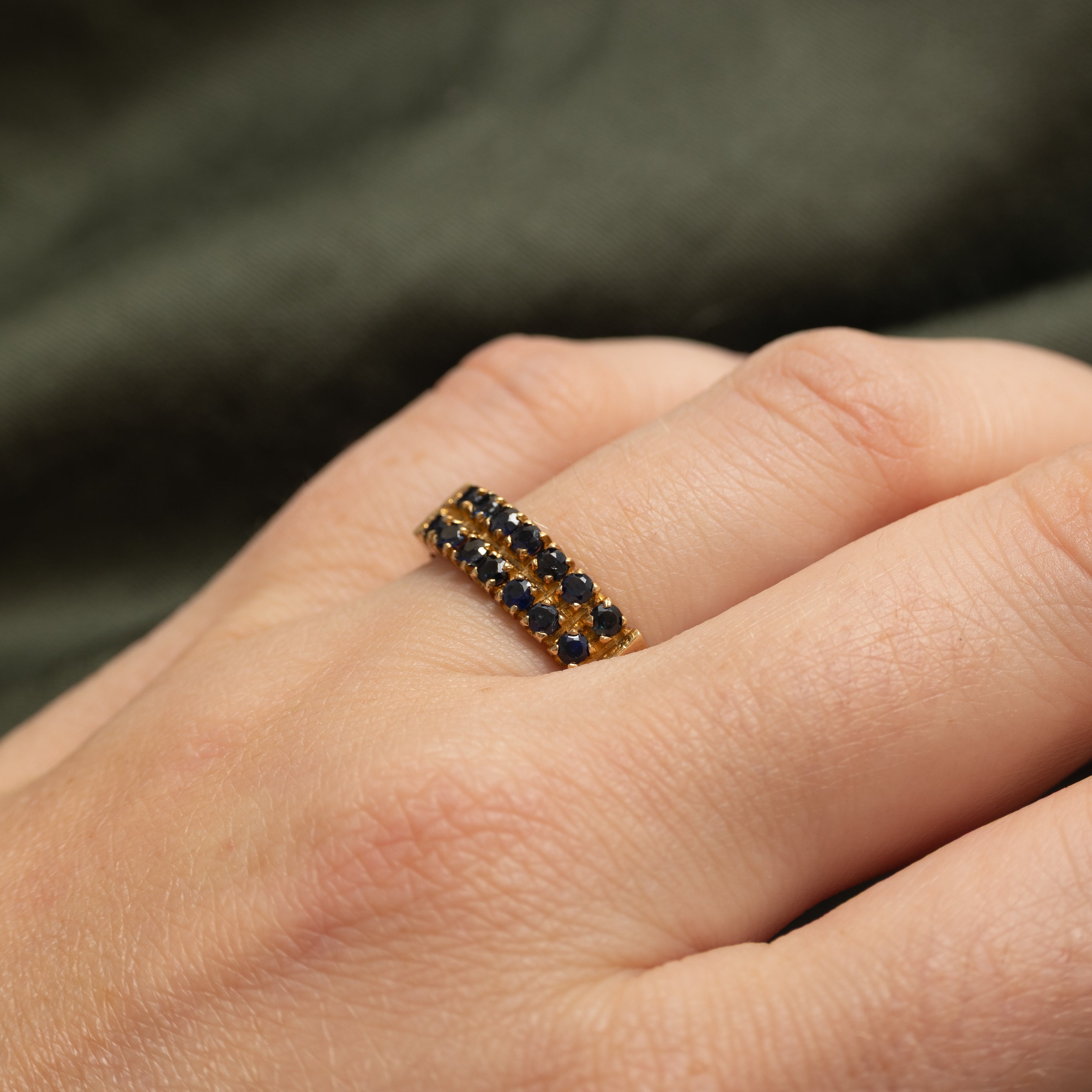 Double Row Sapphire Ring | 0.52ctw | SZ 8.25