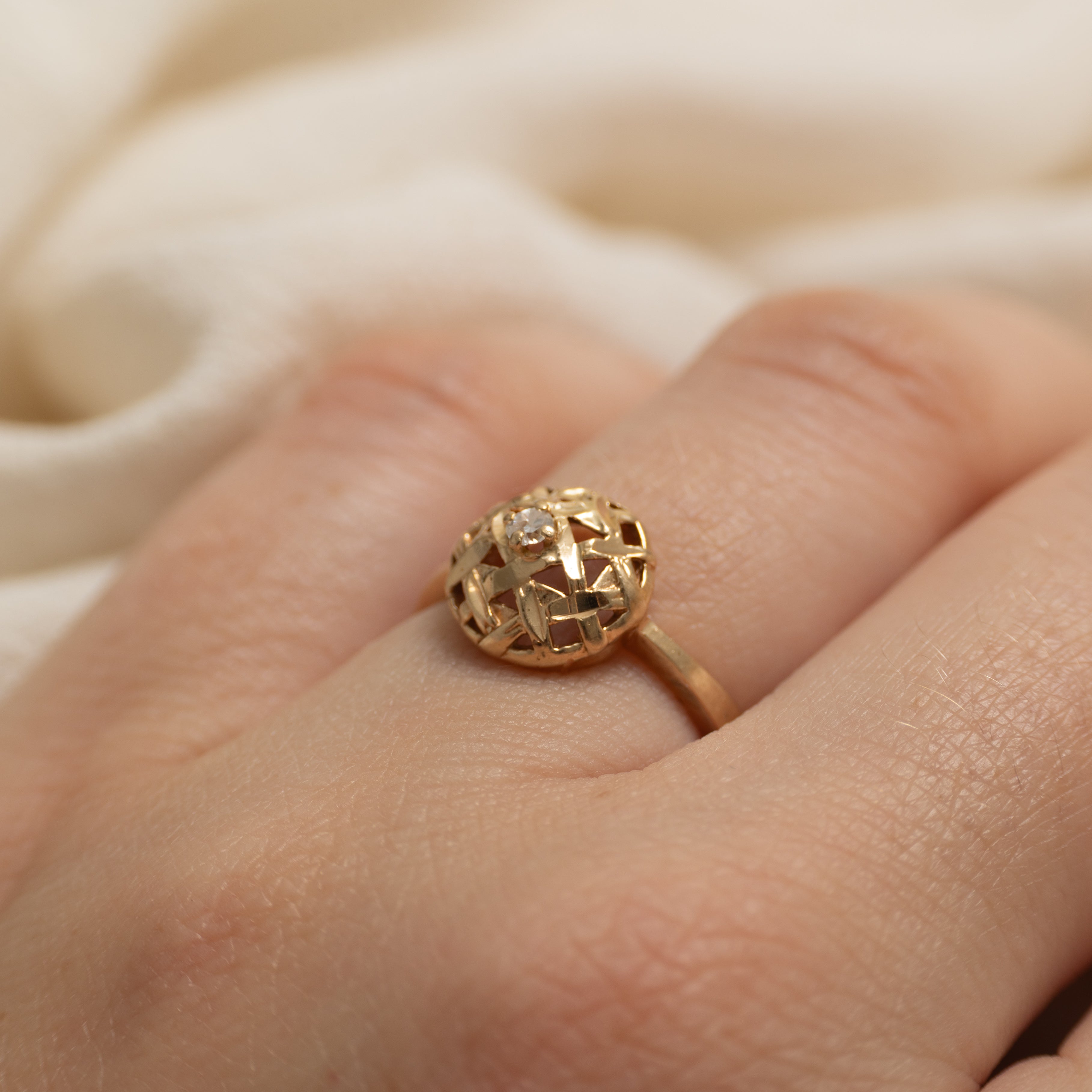 Diamond Reverse Tapered Woven Ring | SZ 5