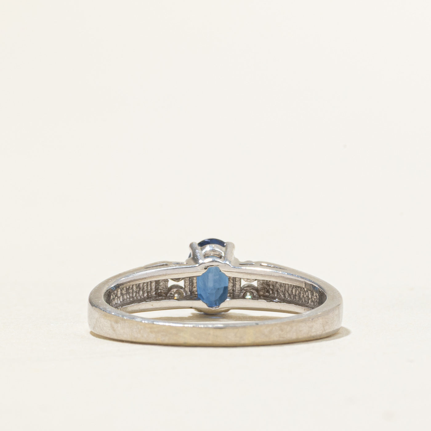 Oval Cut Sapphire & Diamond Accented Ring | 0.60ct, 0.08ctw | SZ 7