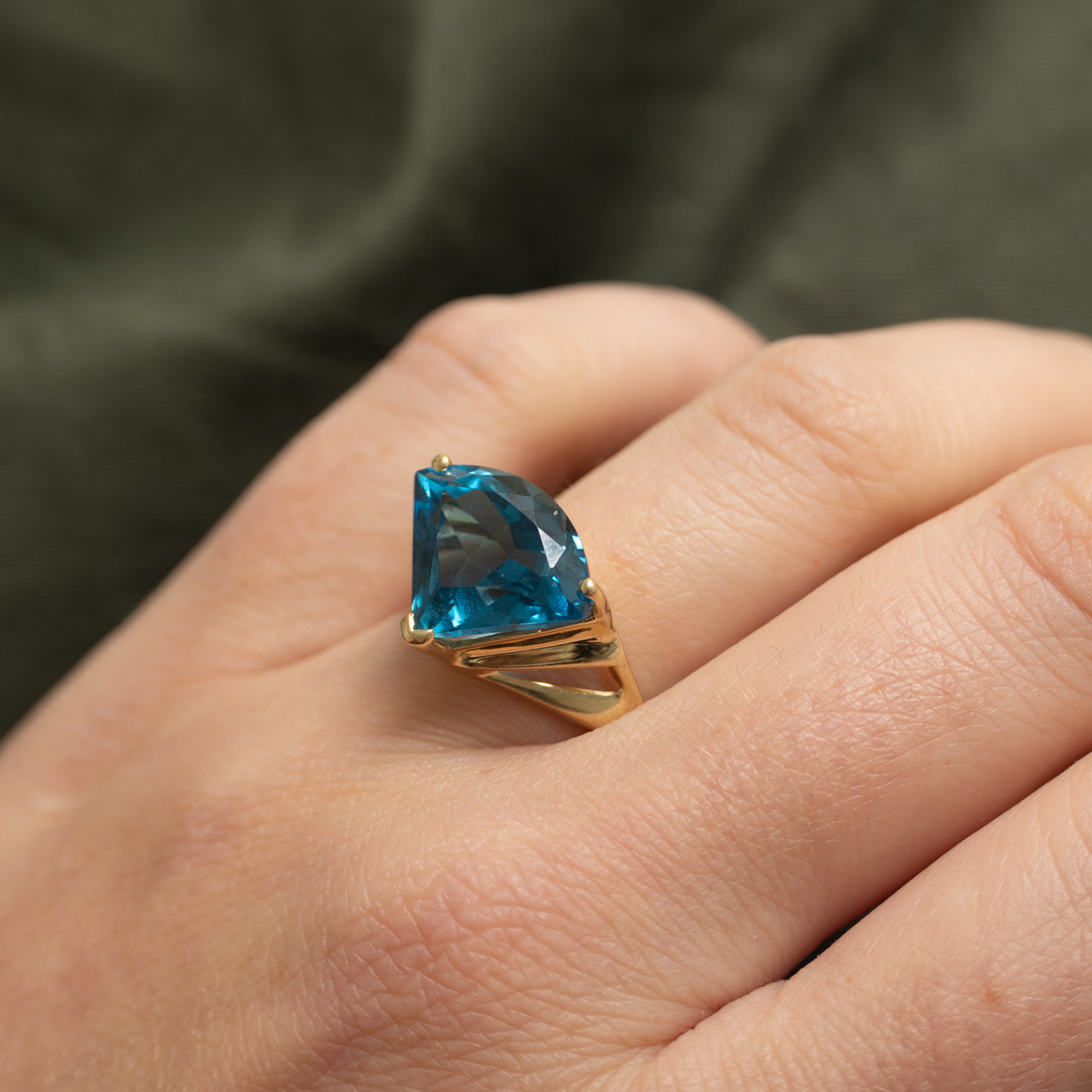 Basket Set London Blue Topaz Cocktail Ring | 8.00ct | SZ 8