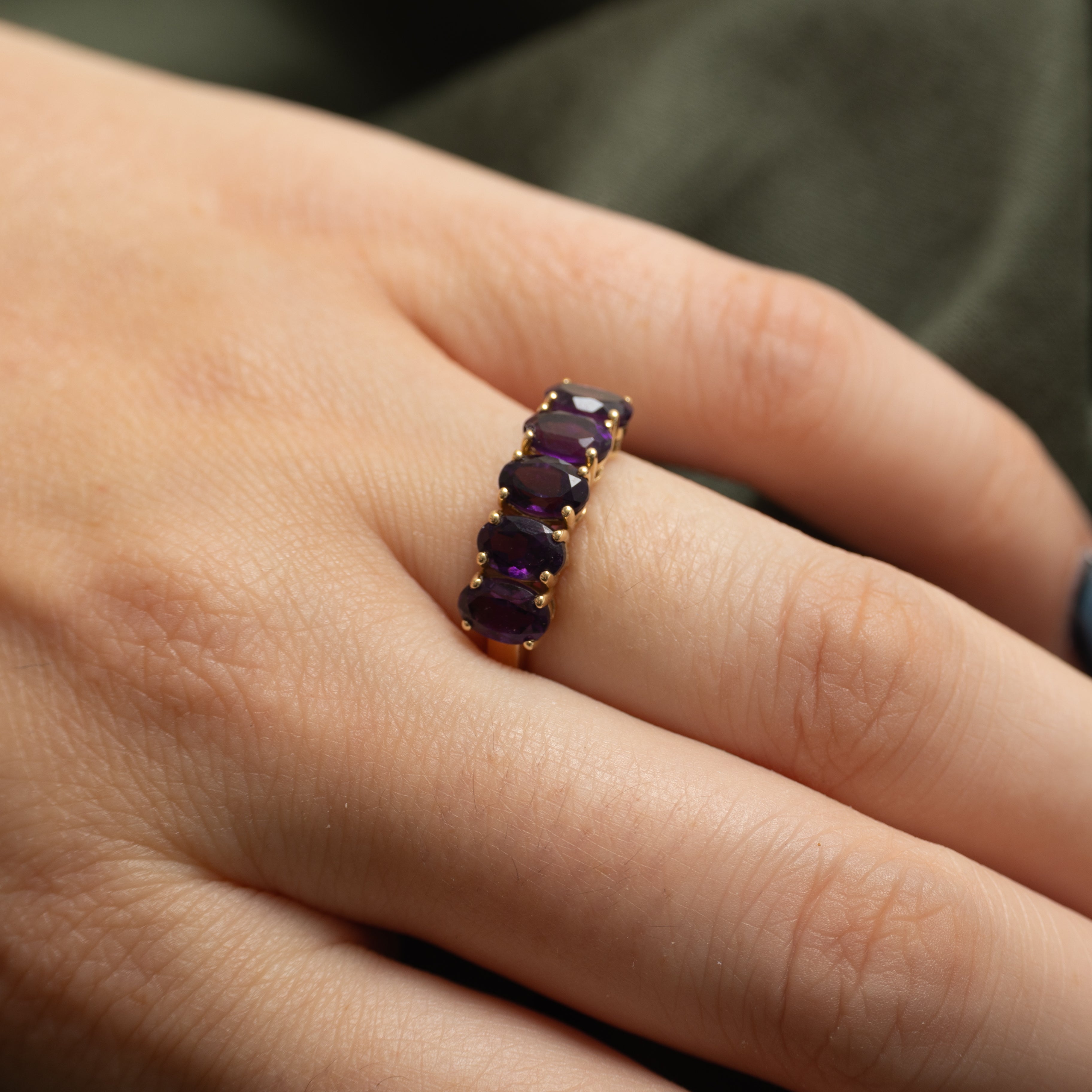 Basket Set Five-Stone Amethyst Ring | 1.65ctw | SZ 6