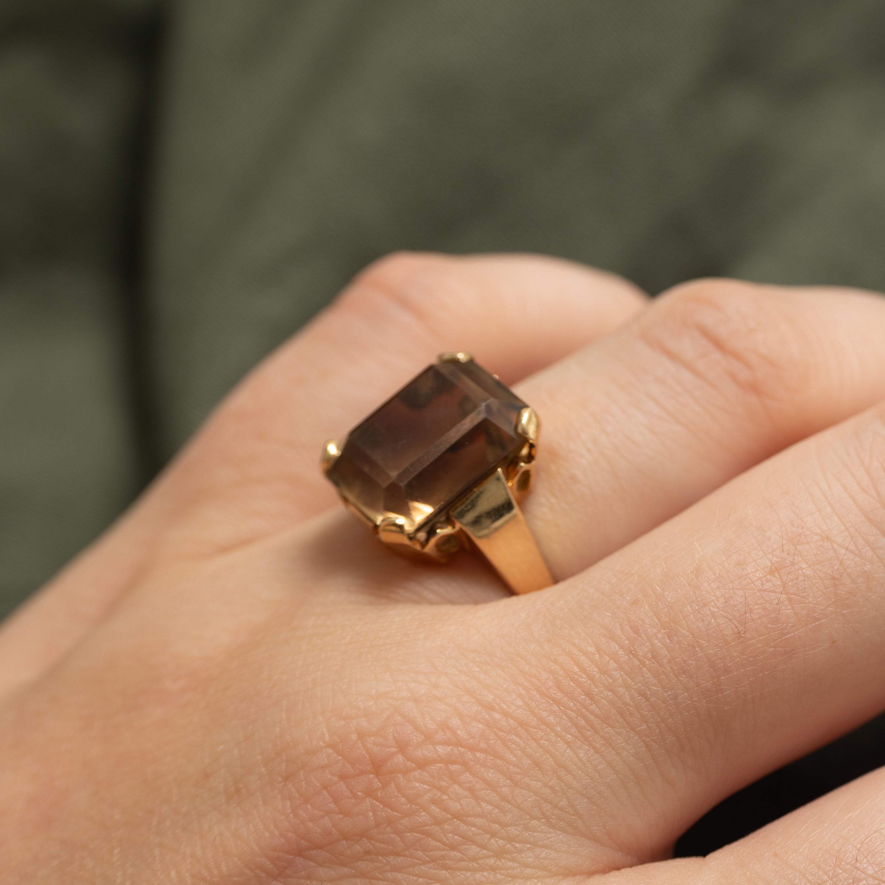 Single Stone Smoky Quartz Cocktail Ring | 10.50ct | SZ 4.75